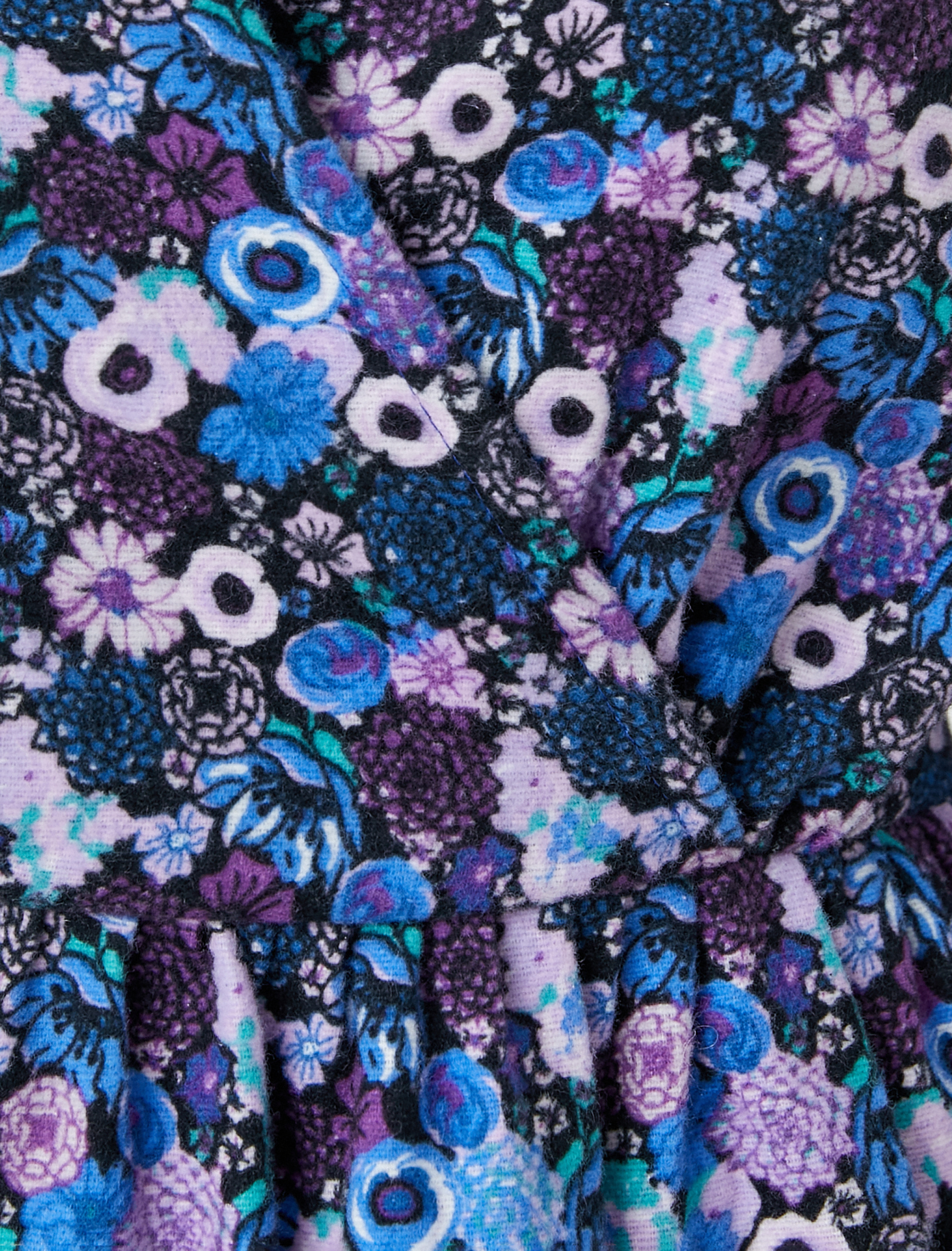   Çiçekli Kışlık Elbise Mini V Yaka Balon Kollu Anvelop