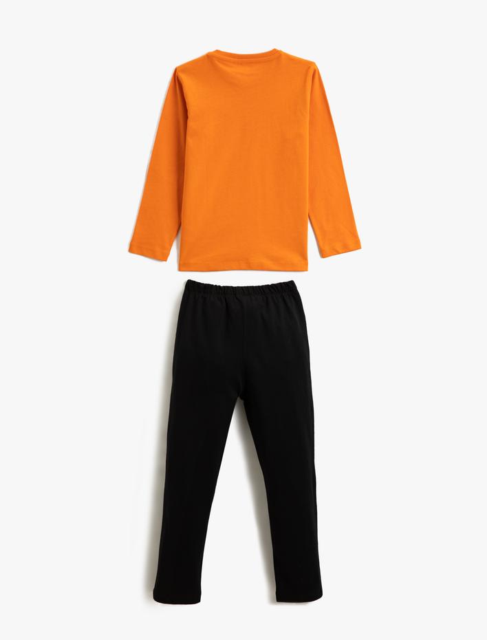 Erkek Çocuk Pijama Takımı Uzun Kollu Tişört ve Beli Lastikli Pijama Altı 2 Parça