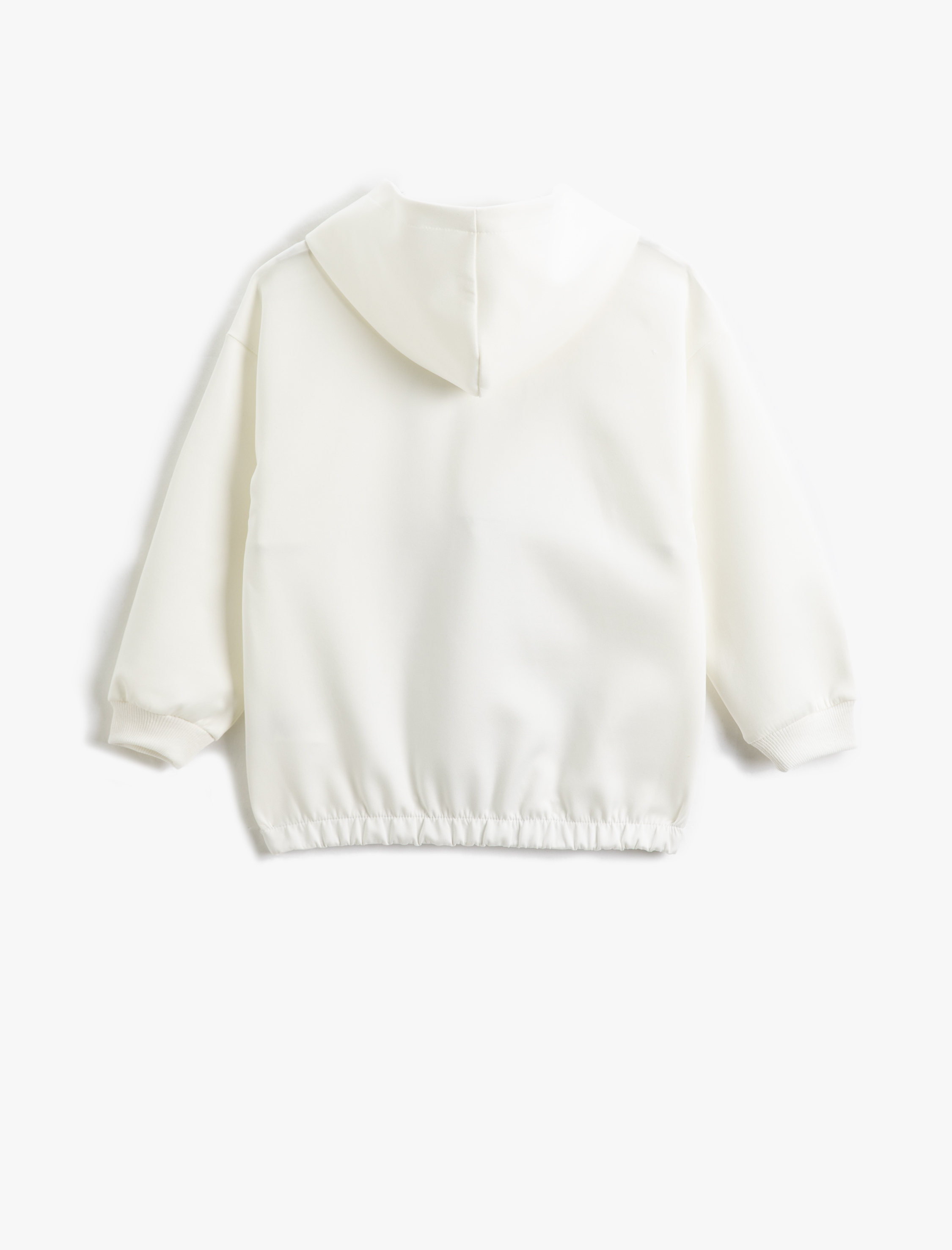  Kız Çocuk Oversize Kapşonlu Sweatshirt Baskılı Sucuba Kumaş Detaylı Cepli