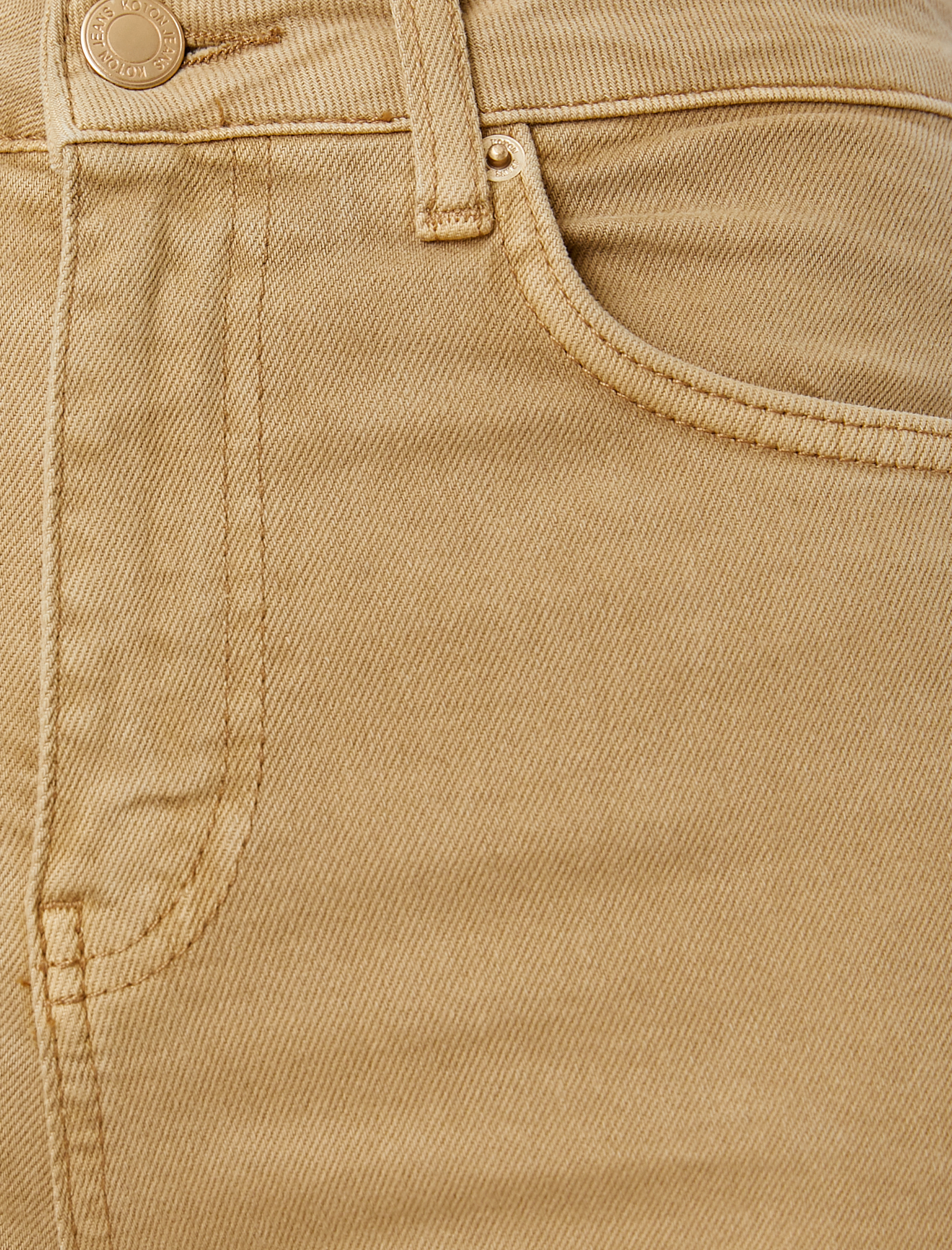   Yüksek Bel Kot Pantolon Hafif Dar Paça