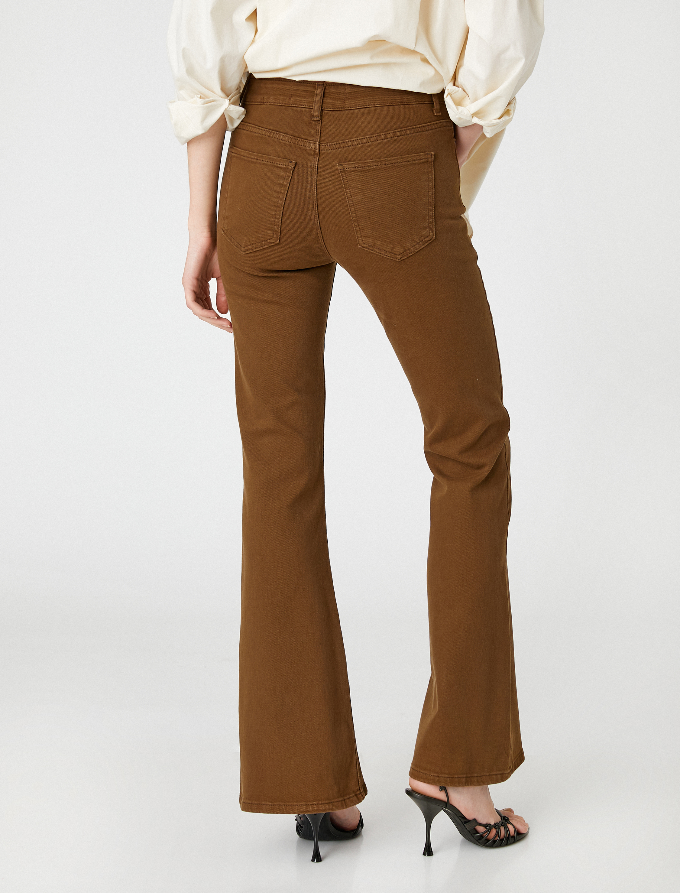   İspanyol Paça Kot Pantolon Dar Kesim Normal Bel