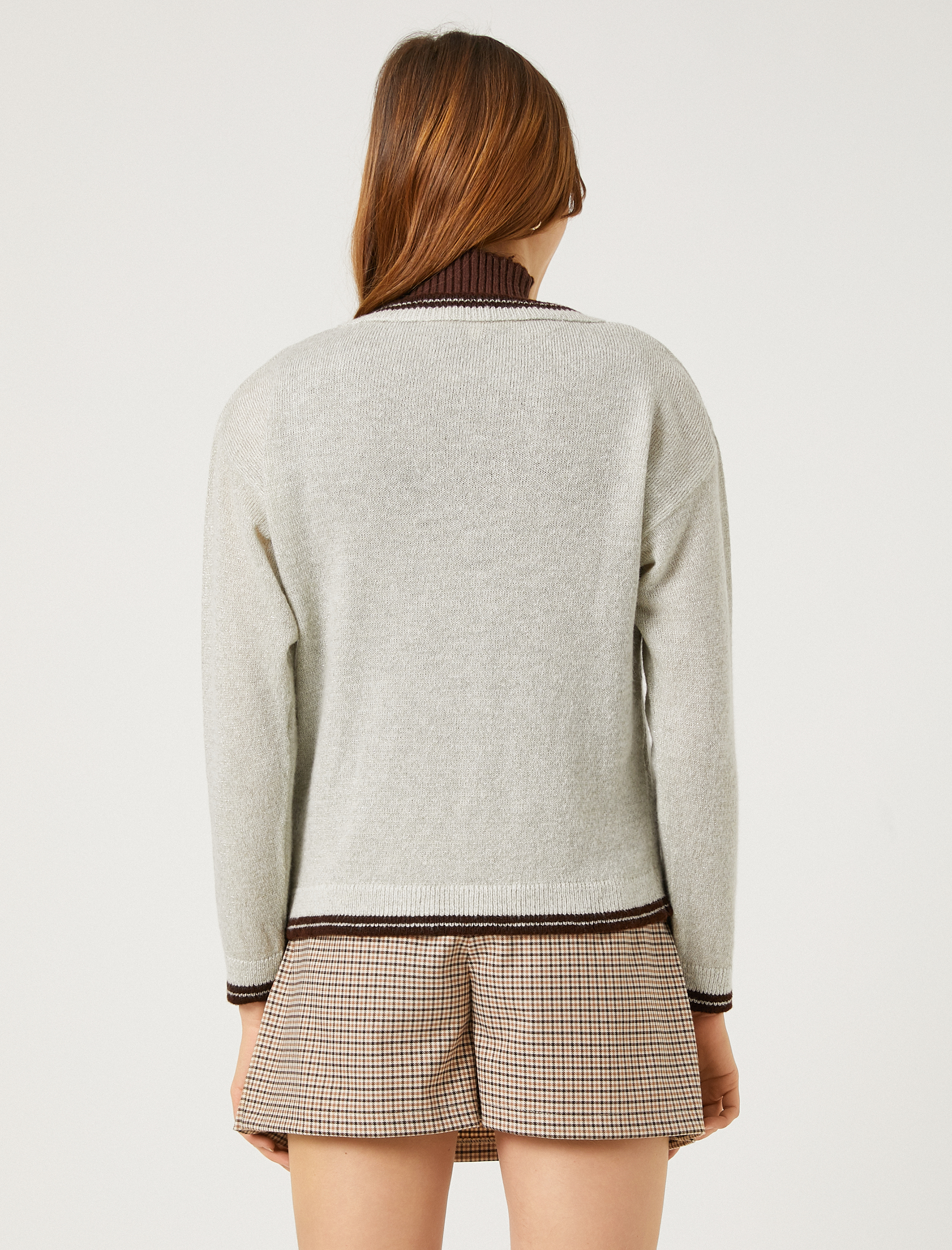   Çift Katlı Görünümlü Triko Kazak