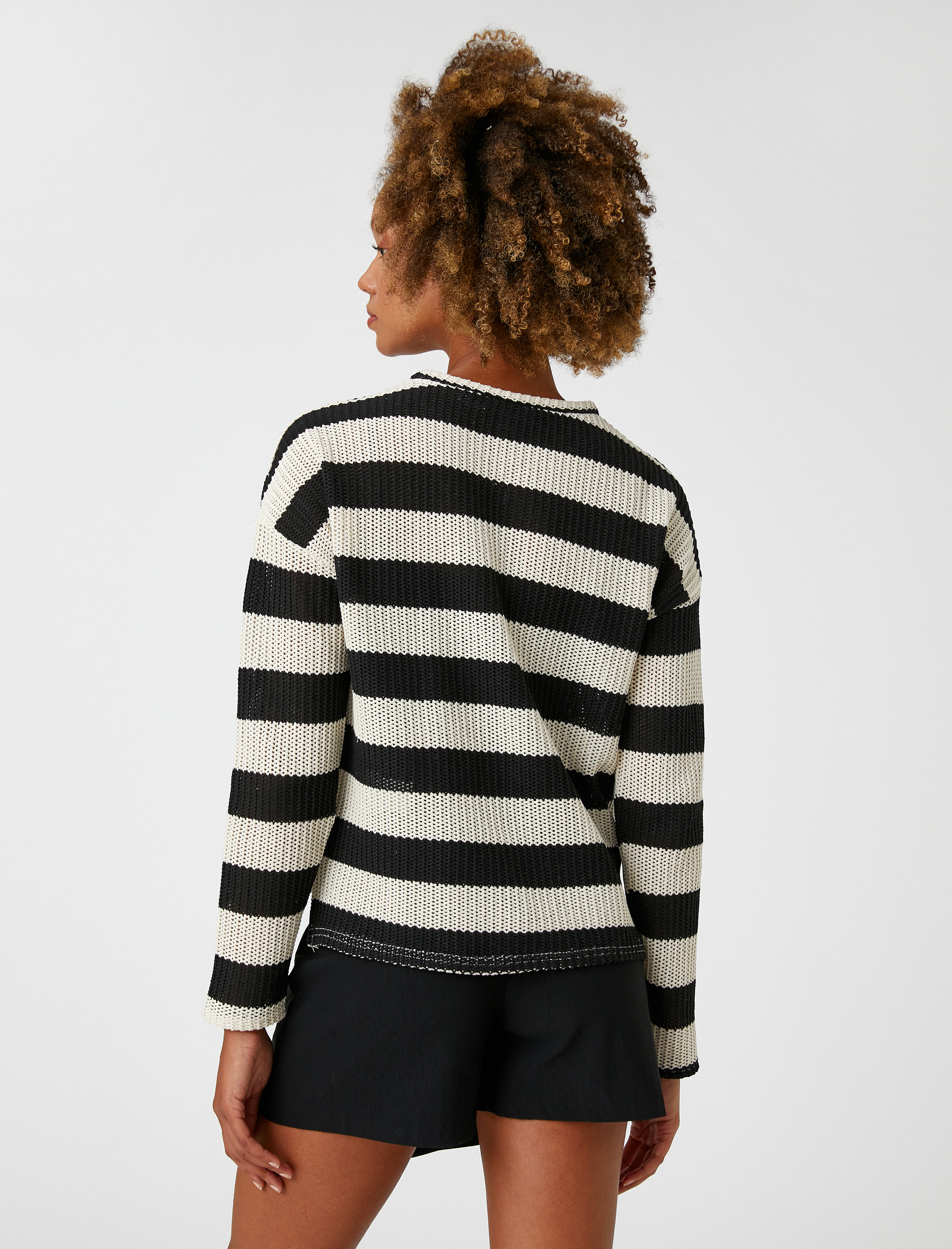   Uzun Kollu Tişört Triko Bisiklet Yaka Basic