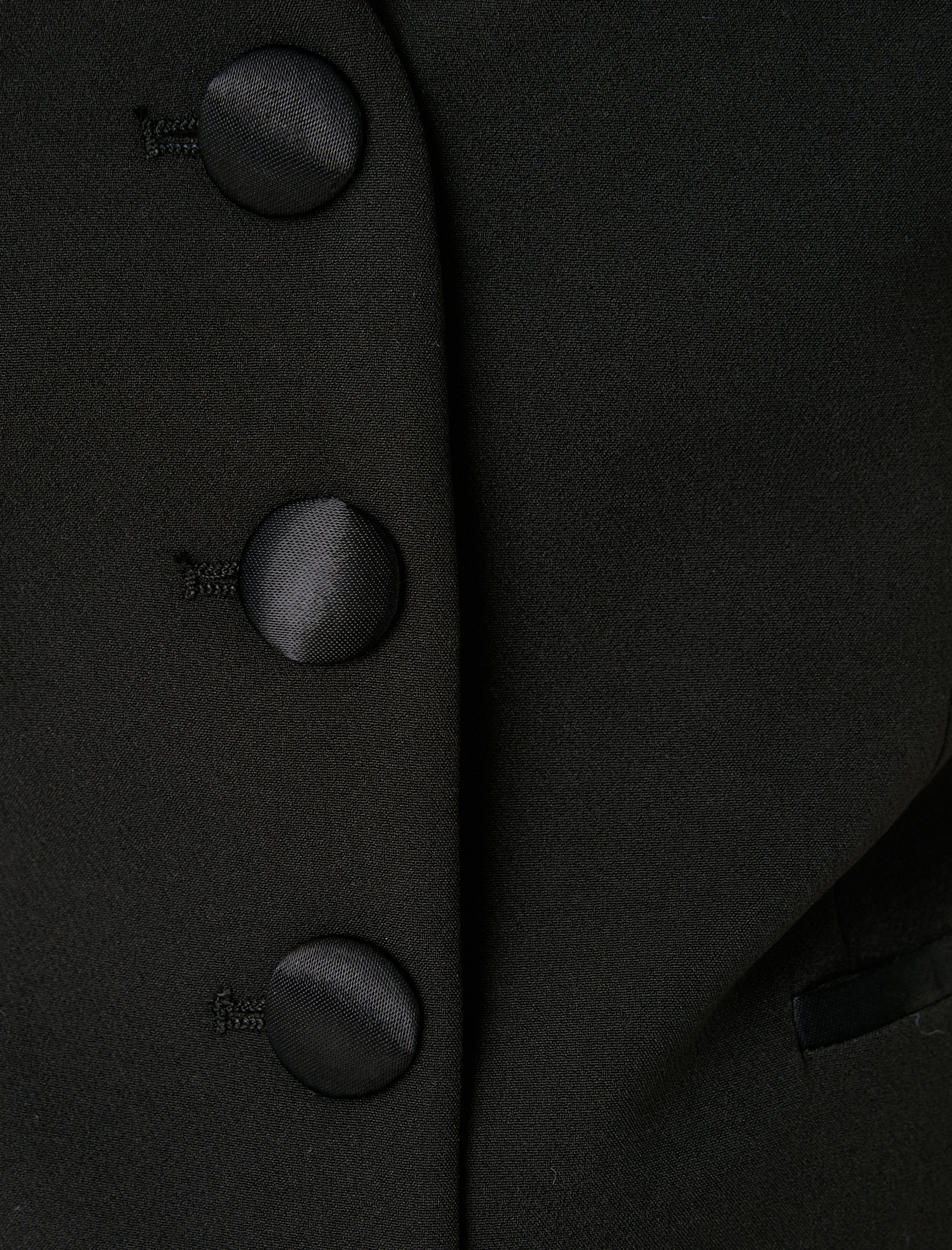   Crop Blazer Yelek Cep Detaylı