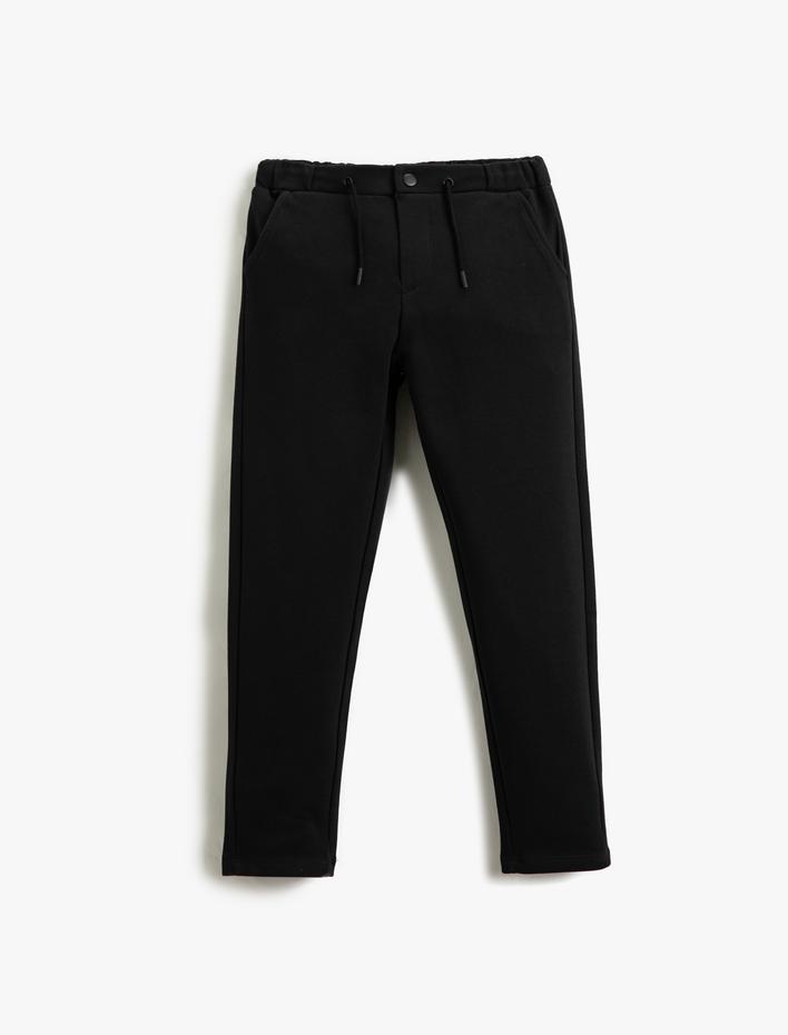 Erkek Çocuk Basic Eşofman Altı Beli Bağlamalı Düğme Kapamalı Cepli