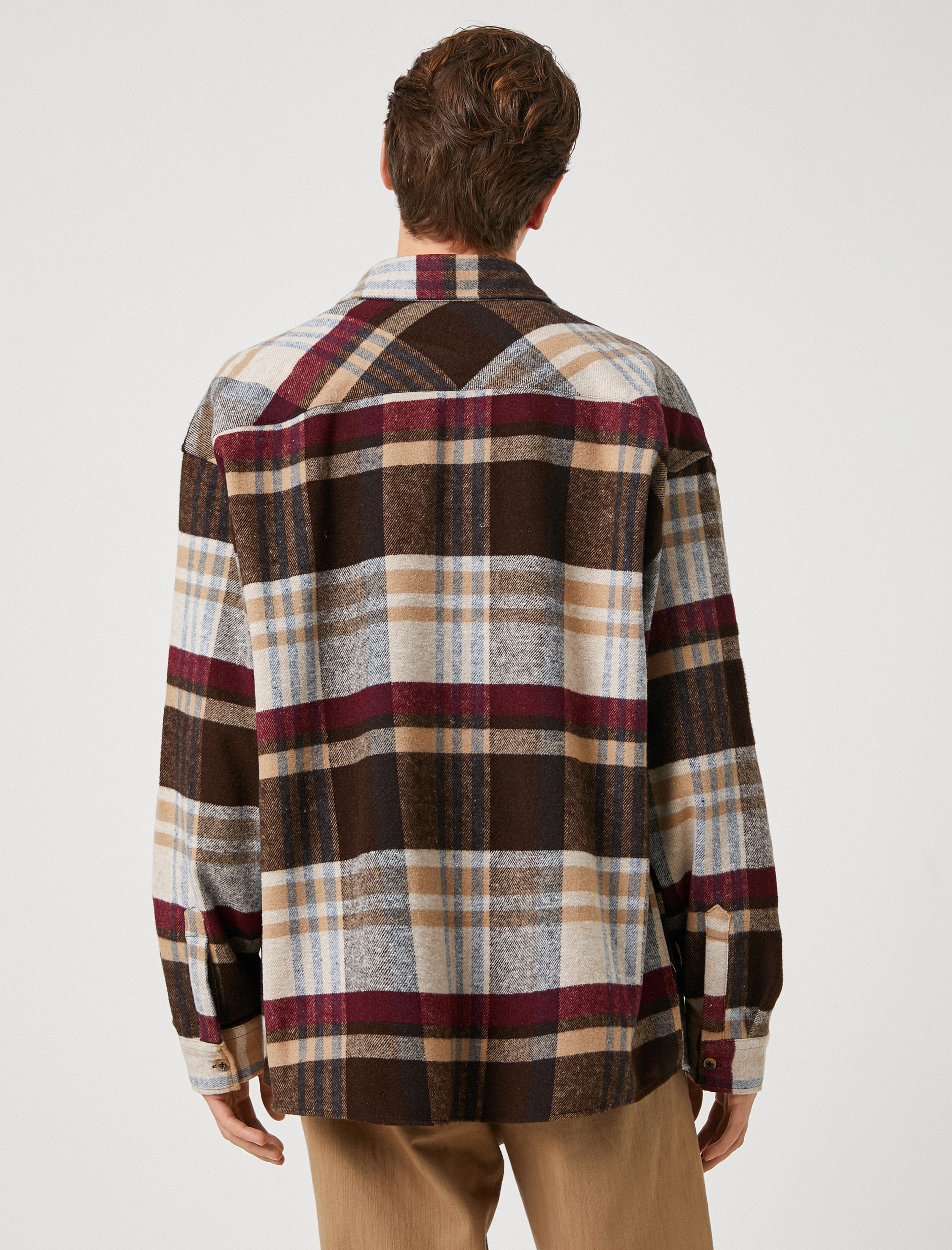   Oduncu Gömleği Cep Detaylı Klasik Yaka Uzun Kollu