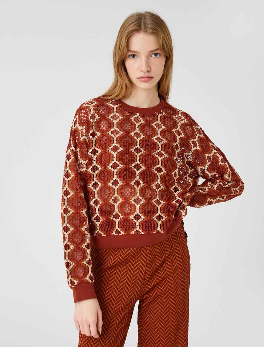   Aslıhan Malbora X Koton - Kroşe Örgü Sweatshirt