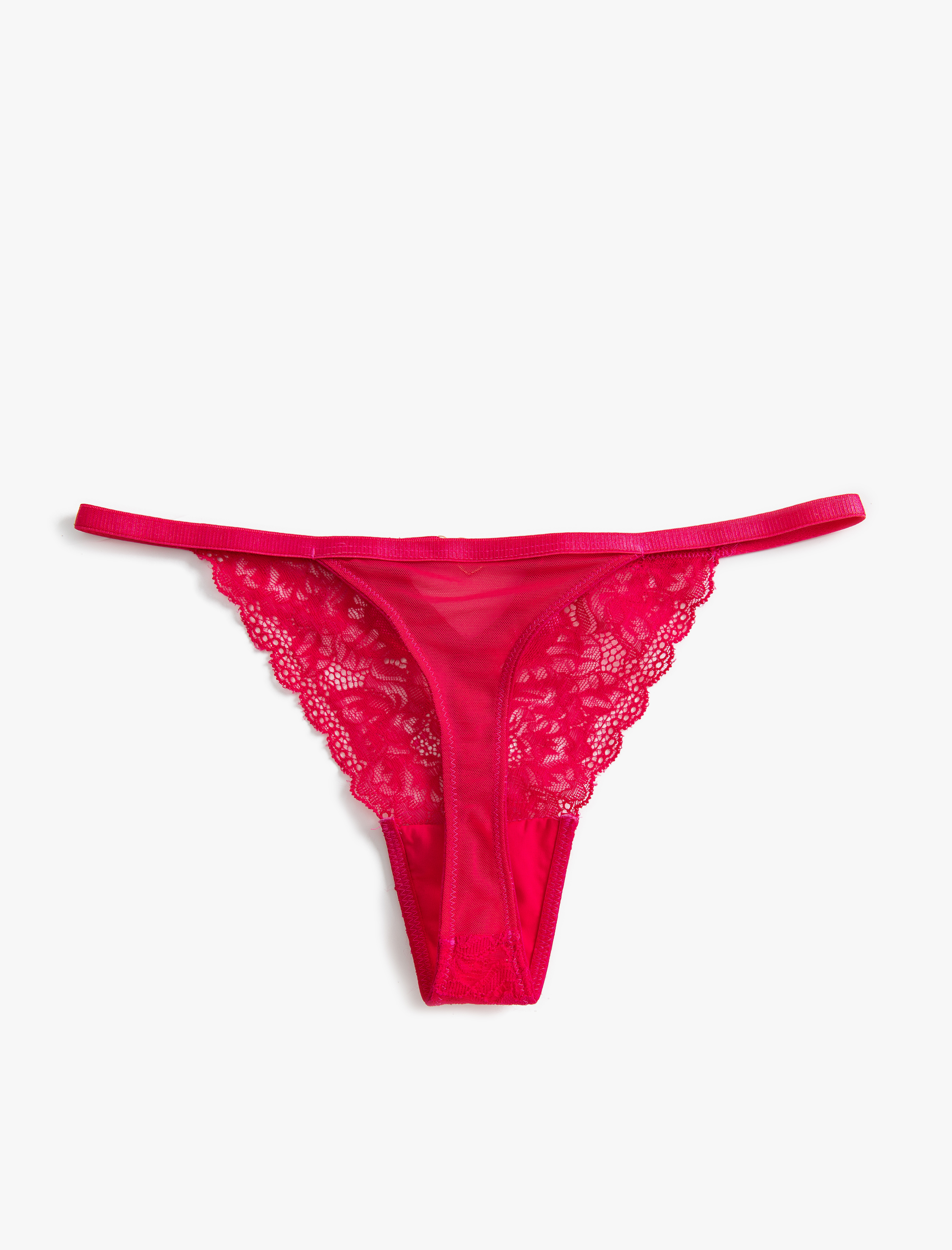   Dantelli String Külot Çiçekli Kalp Aksesuarlı