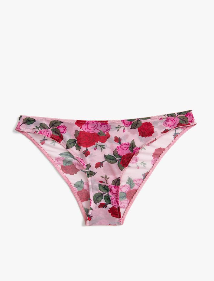  Çiçekli Brief Külot Tül