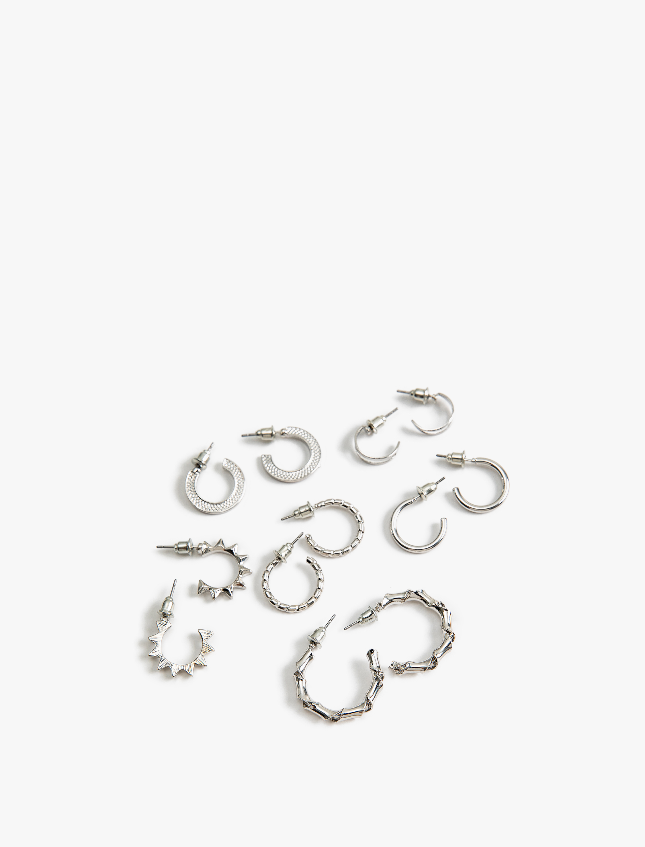 Kadın Mini Metal Halka Küpe Seti