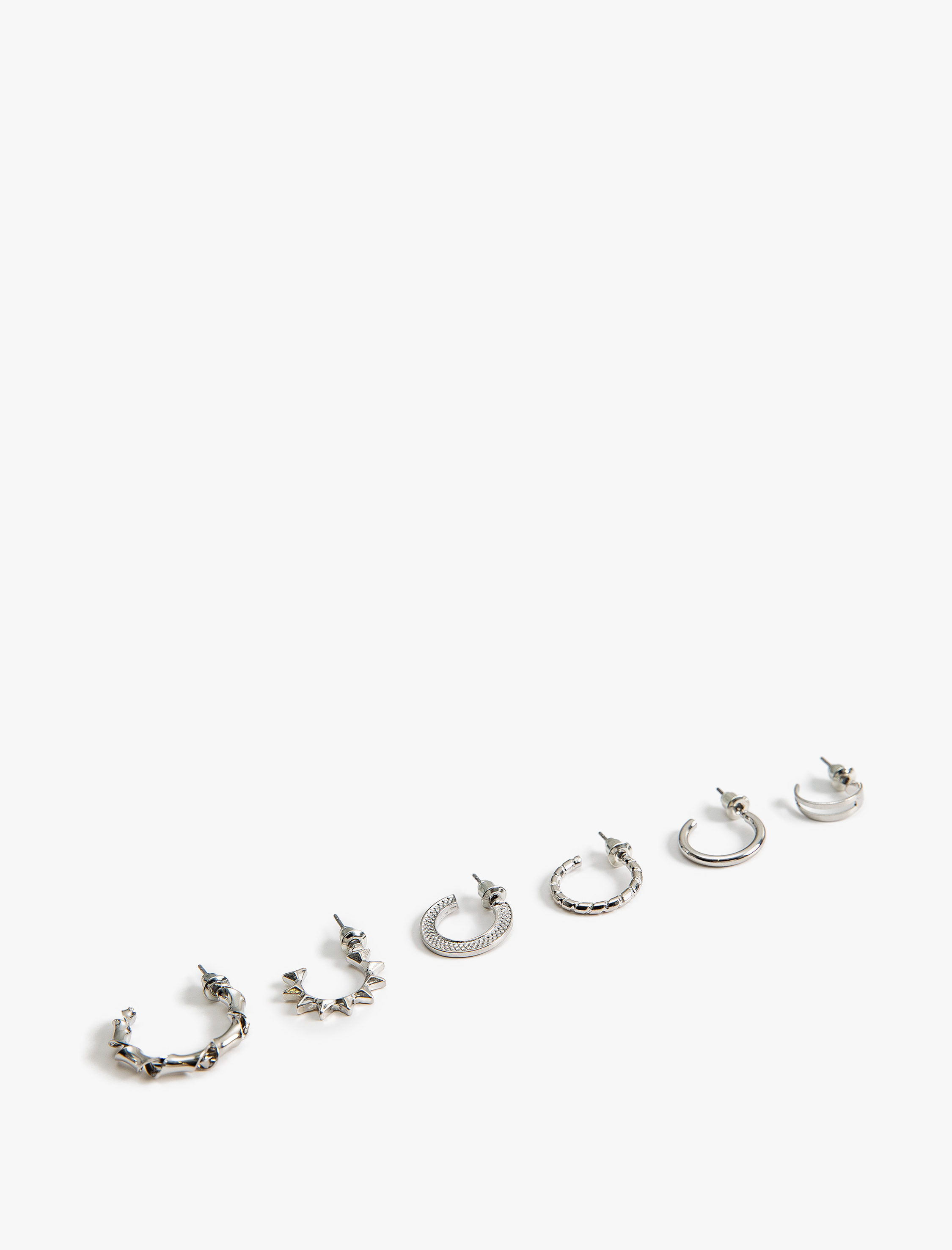 Kadın Mini Metal Halka Küpe Seti