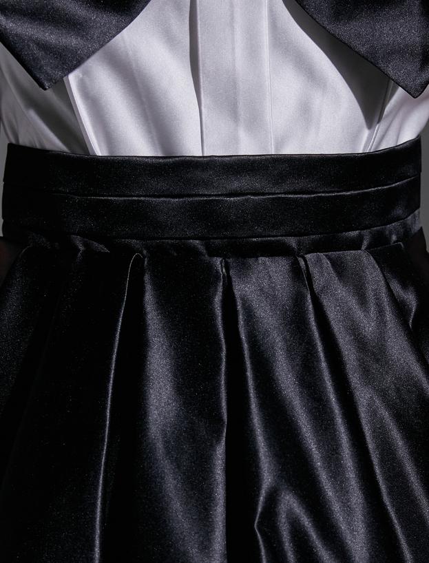   Rachel Araz X Koton A.I. Koleksiyonu - Fiyonk Detaylı Saten Balon Mini Elbise