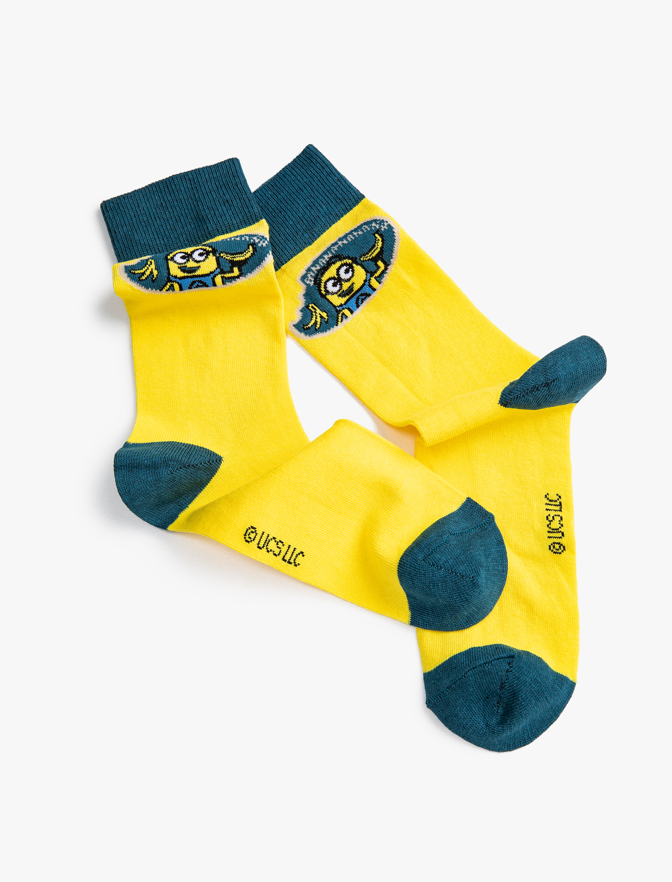  Erkek Minions Soket Çorap Lisanslı İşlemeli
