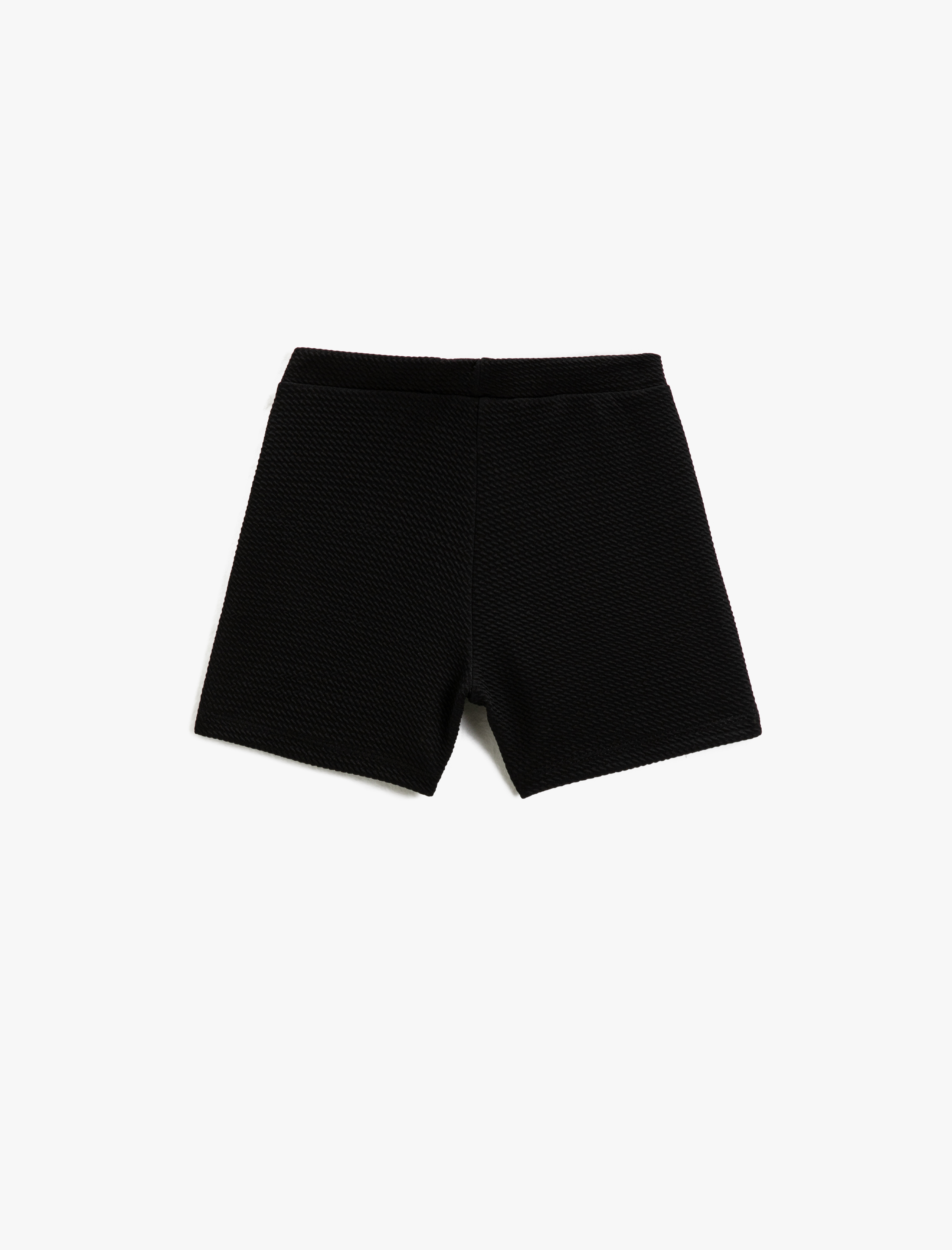  Kız Çocuk Basic Mini Şort Etek Kruvaze Beli Lastikli Dokulu