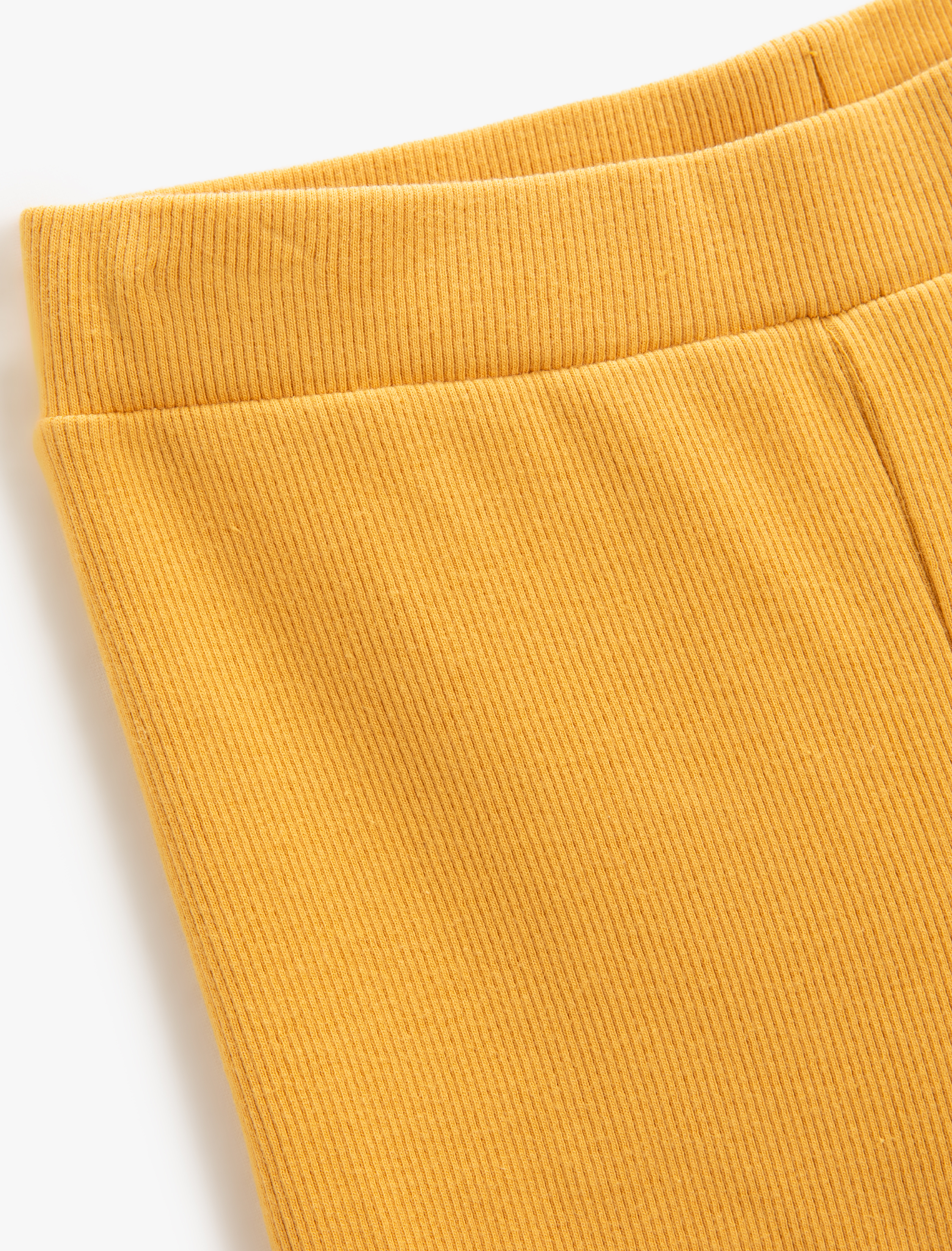  Kız Çocuk Basic İspanyol Paça Tayt Pantolon Fitilli Beli Lastikli