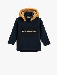 Kapüşonu Çıkarılabilir Sweatshirt Fermuar Detaylı Dik Yaka Cepli Paraşüt Kumaş Detaylı