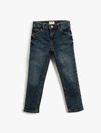 Kot Pantolon Düz Paça Normal Bel - Straight Jean