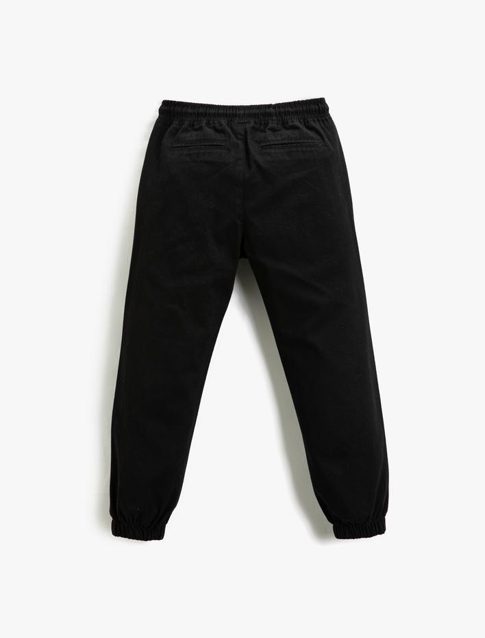 Erkek Çocuk Basic Chino Jogger Pantolon Beli Bağlamalı Pamuklu Cepli