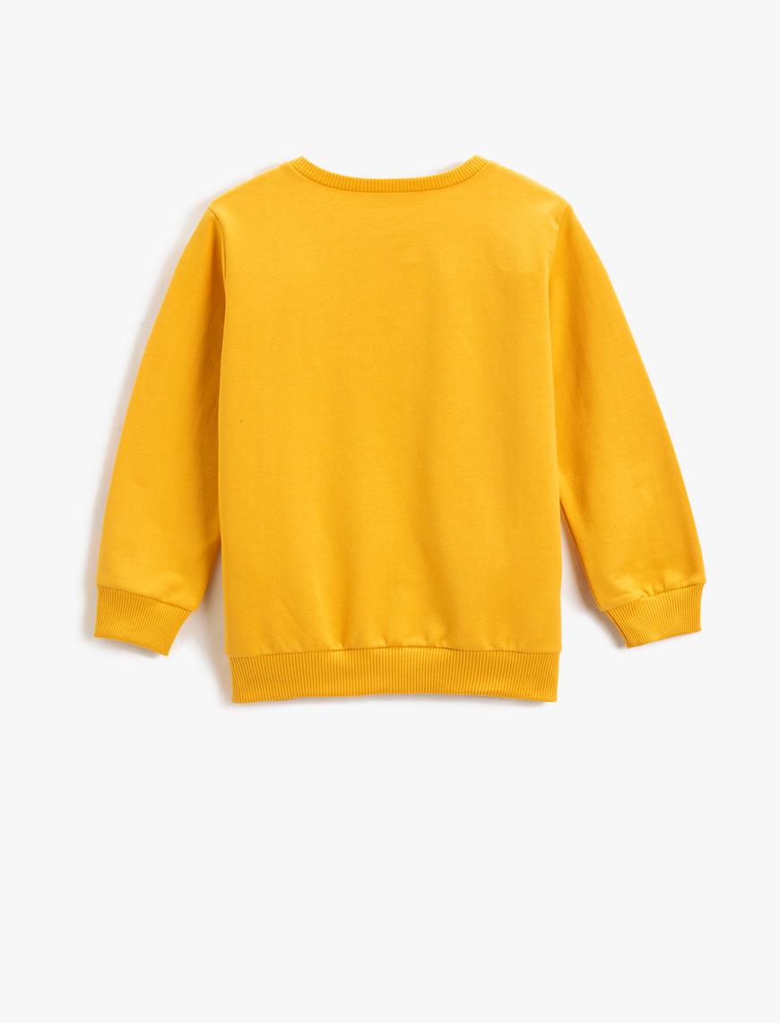  Erkek Çocuk Baskılı Sweatshirt Bisiklet Yaka Uzun Kollu