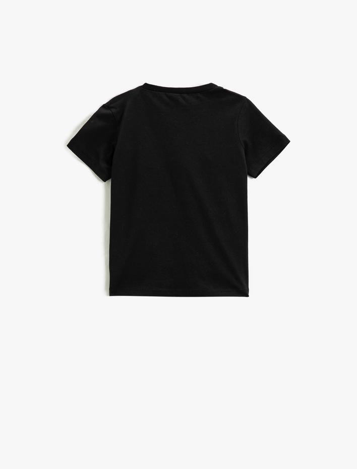 Erkek Bebek Baskılı Kısa Kollu Tişört Bisiklet Yaka