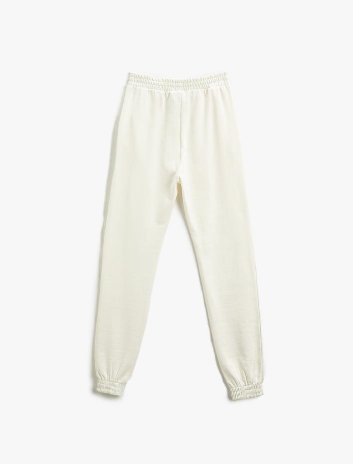 Kız Çocuk Jogger Eşofman Altı Etiket Detaylı Cepli Beli Lastikli