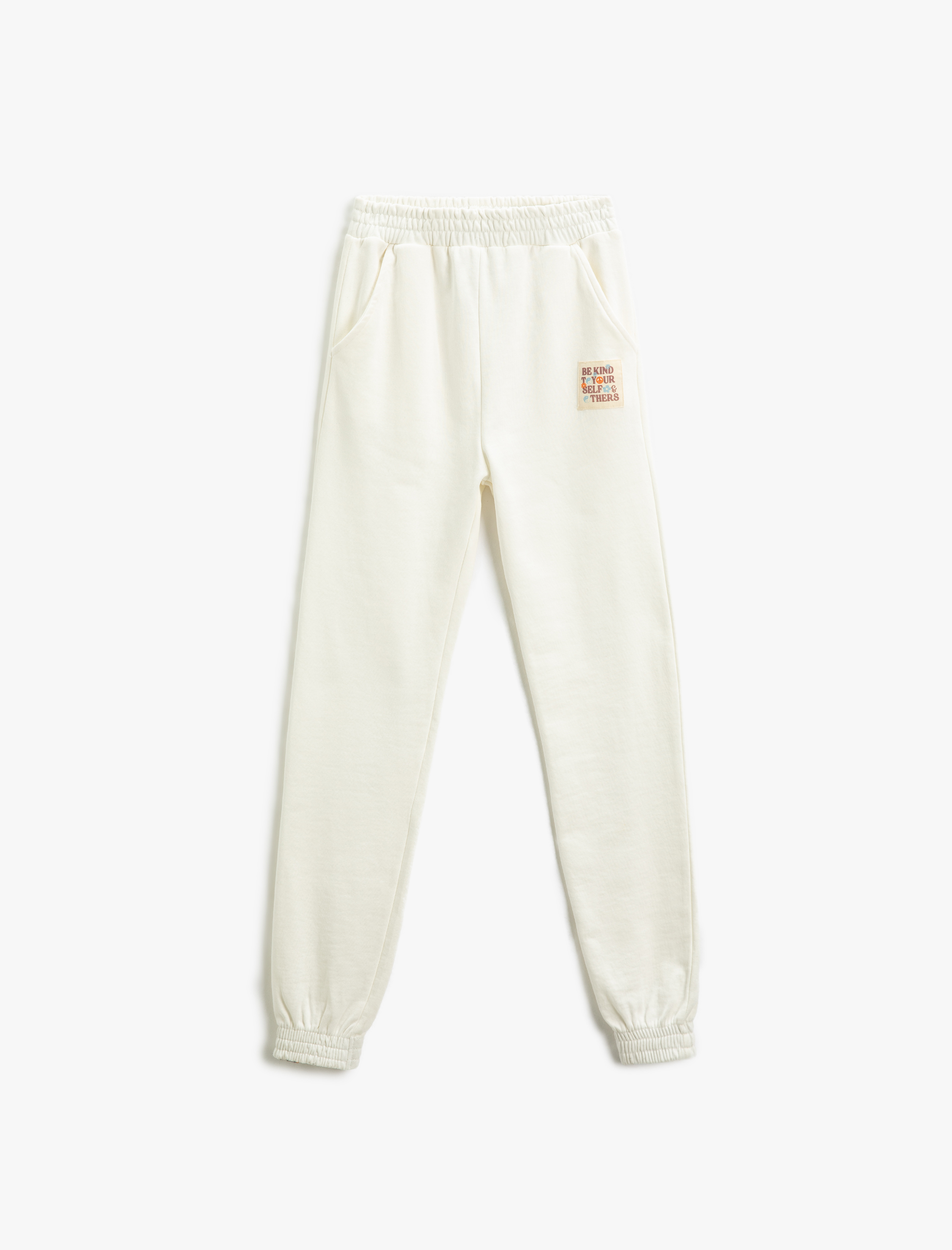  Kız Çocuk Jogger Eşofman Altı Etiket Detaylı Cepli Beli Lastikli