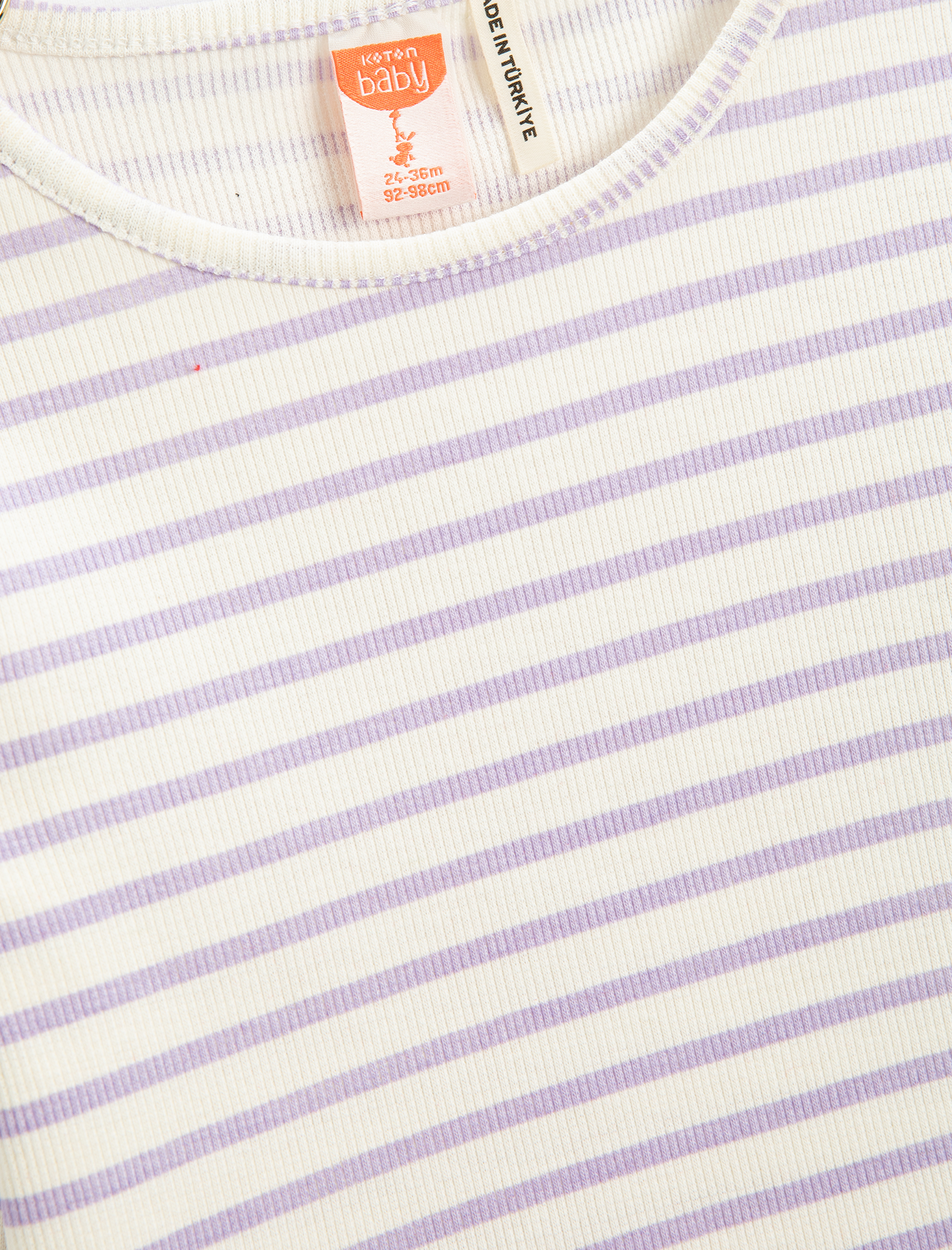  Kız Bebek Uzun Kollu Tişört Yuvarlak Yaka Ribanalı