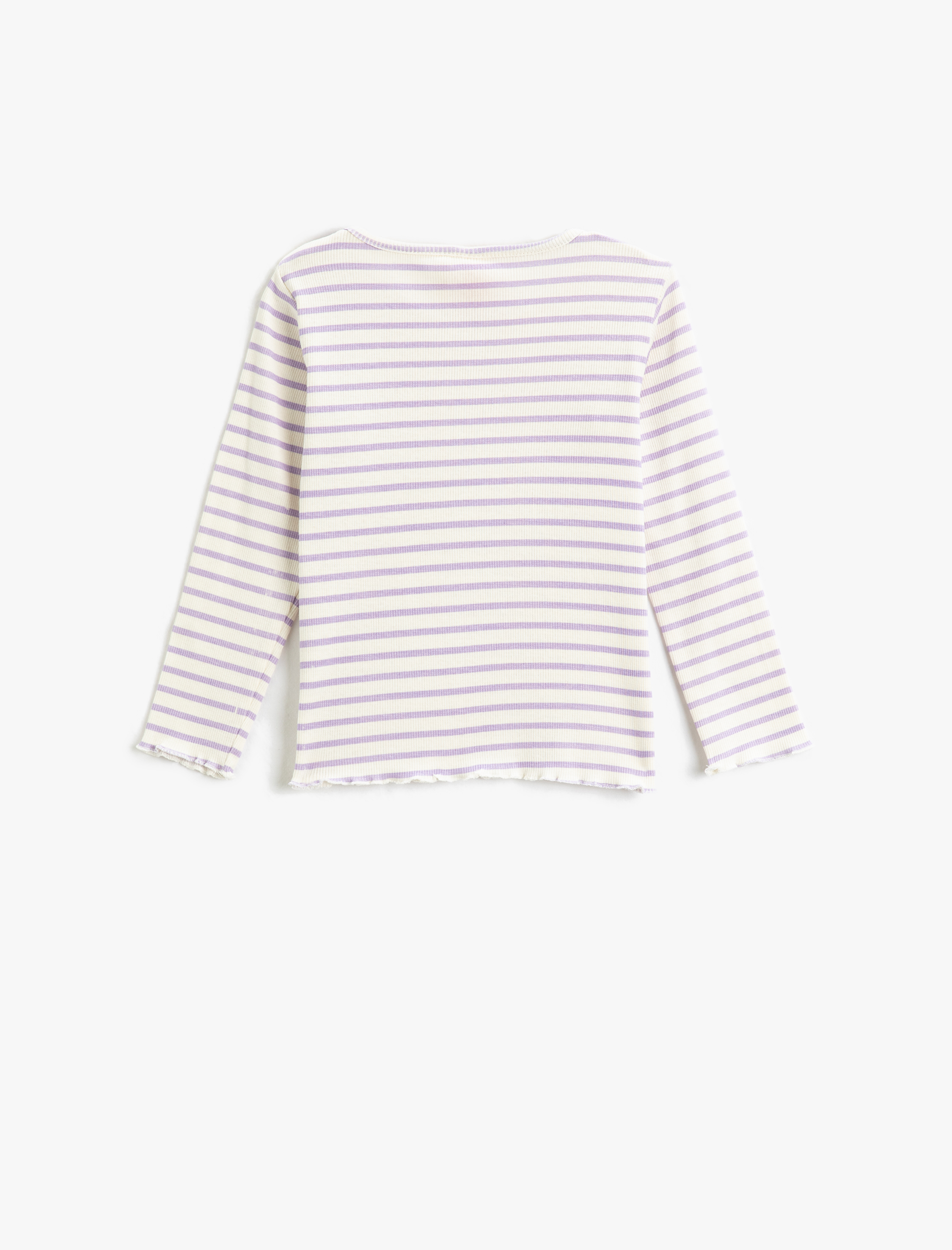  Kız Bebek Uzun Kollu Tişört Yuvarlak Yaka Ribanalı