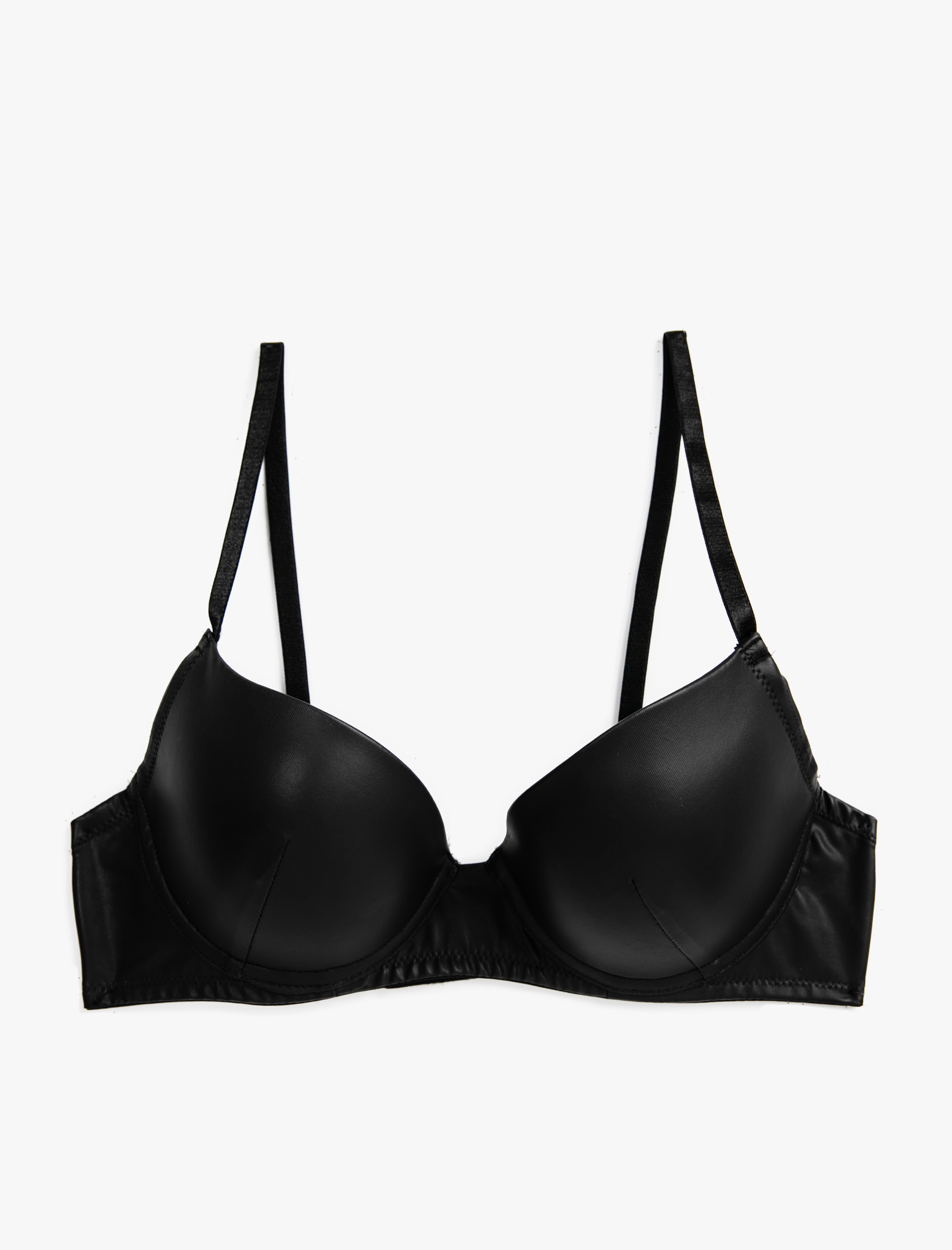   Balenli Dolgusuz Sütyen Suni Deri Görünümlü