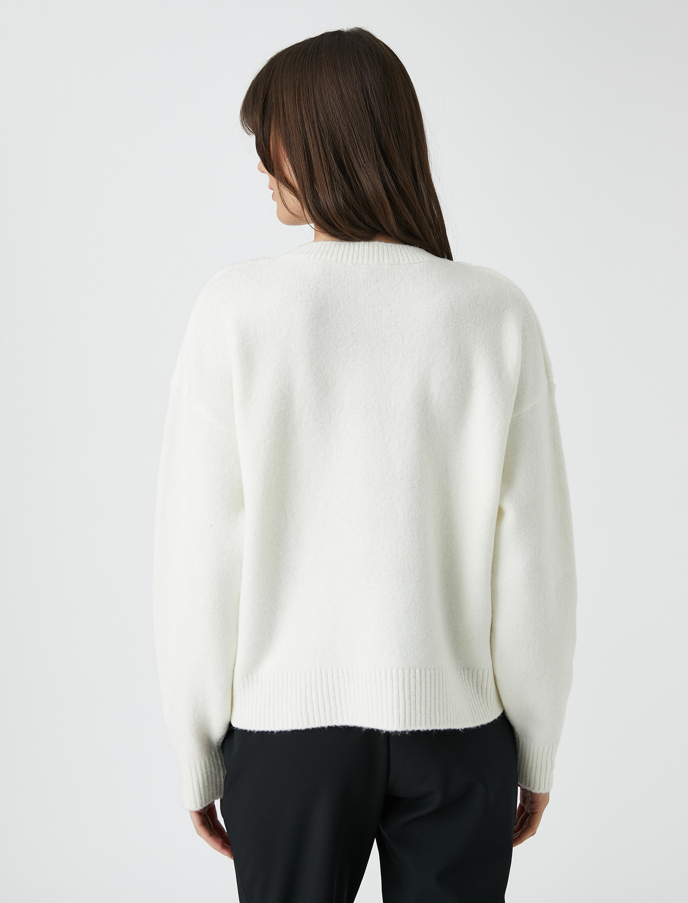   Şahika Ercümen X Koton - Yumuşak Dokulu Bisiklet Yaka Oversize Triko Kazak