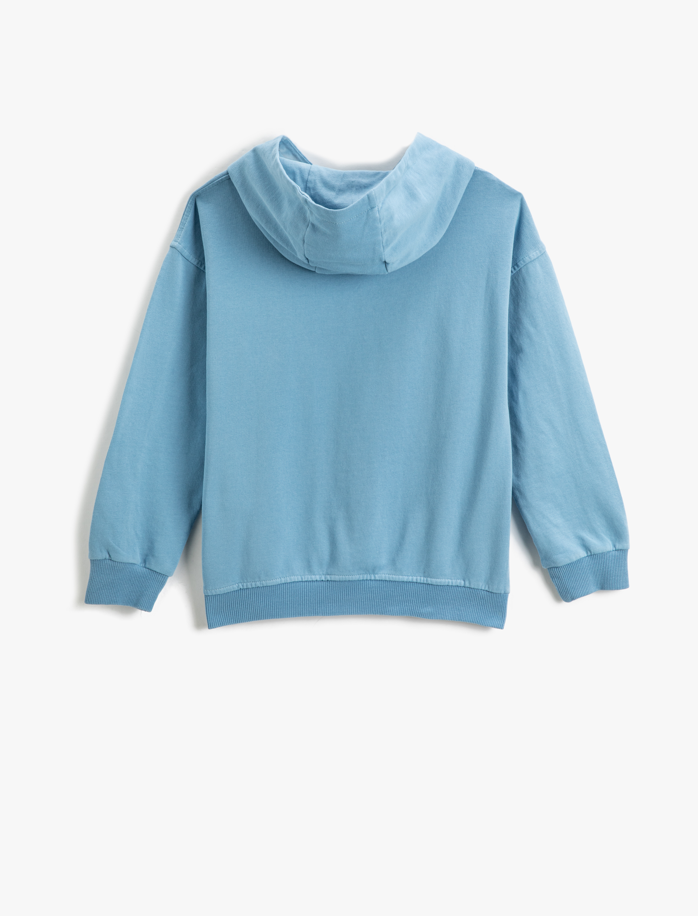  Erkek Çocuk Basic Kapşonlu Sweatshirt Uzun Kollu Baskı Detaylı Pamuklu