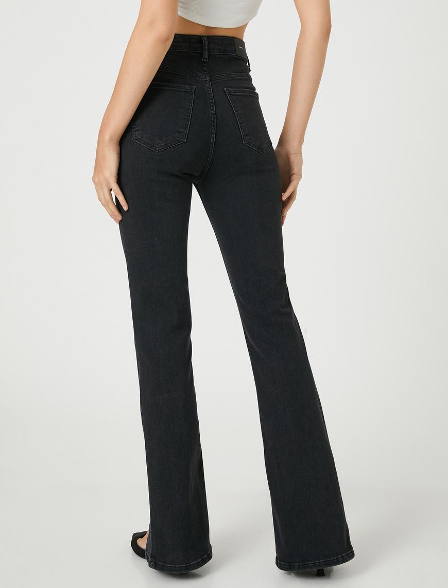   İspanyol Paça Kot Pantolon Dar Kesim Normal Bel - Victoria Slim Jean