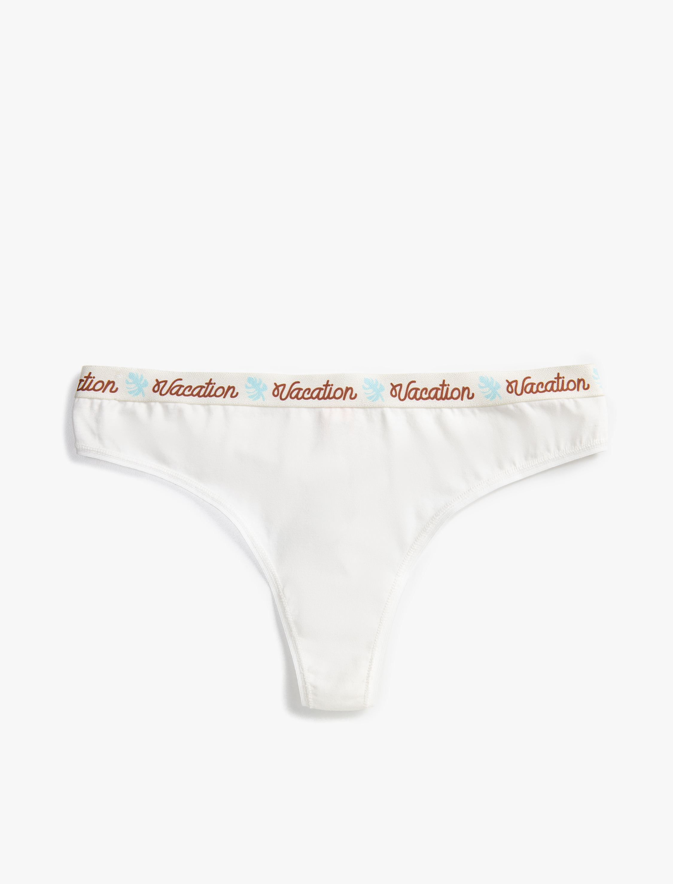   Tanga Külot Pamuklu Lastik Kısmı Slogan Detaylı