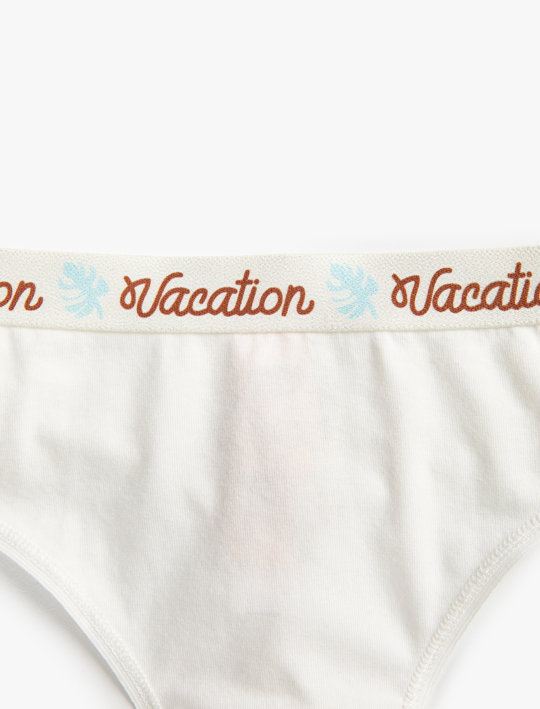   Tanga Külot Pamuklu Lastik Kısmı Slogan Detaylı