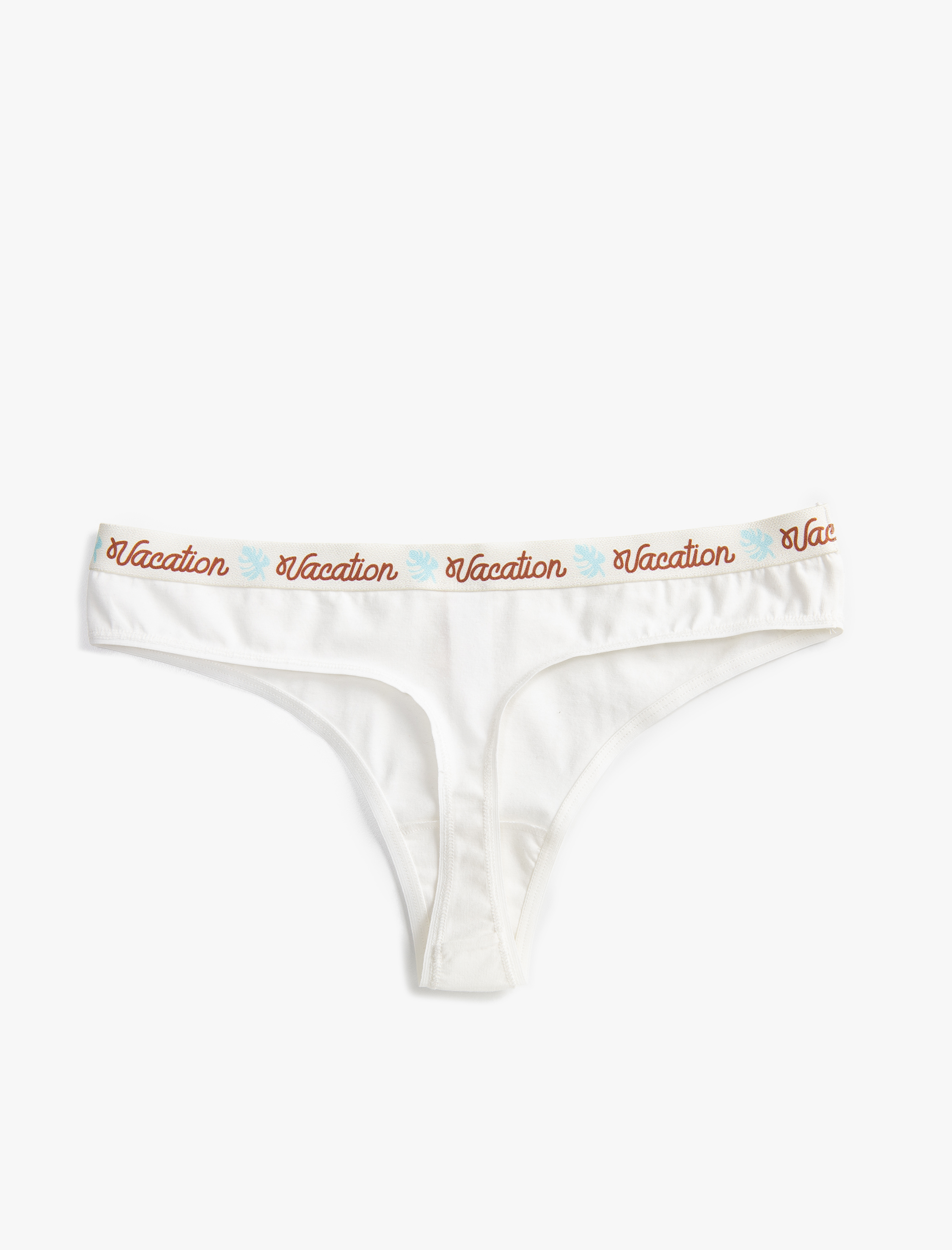   Tanga Külot Pamuklu Lastik Kısmı Slogan Detaylı