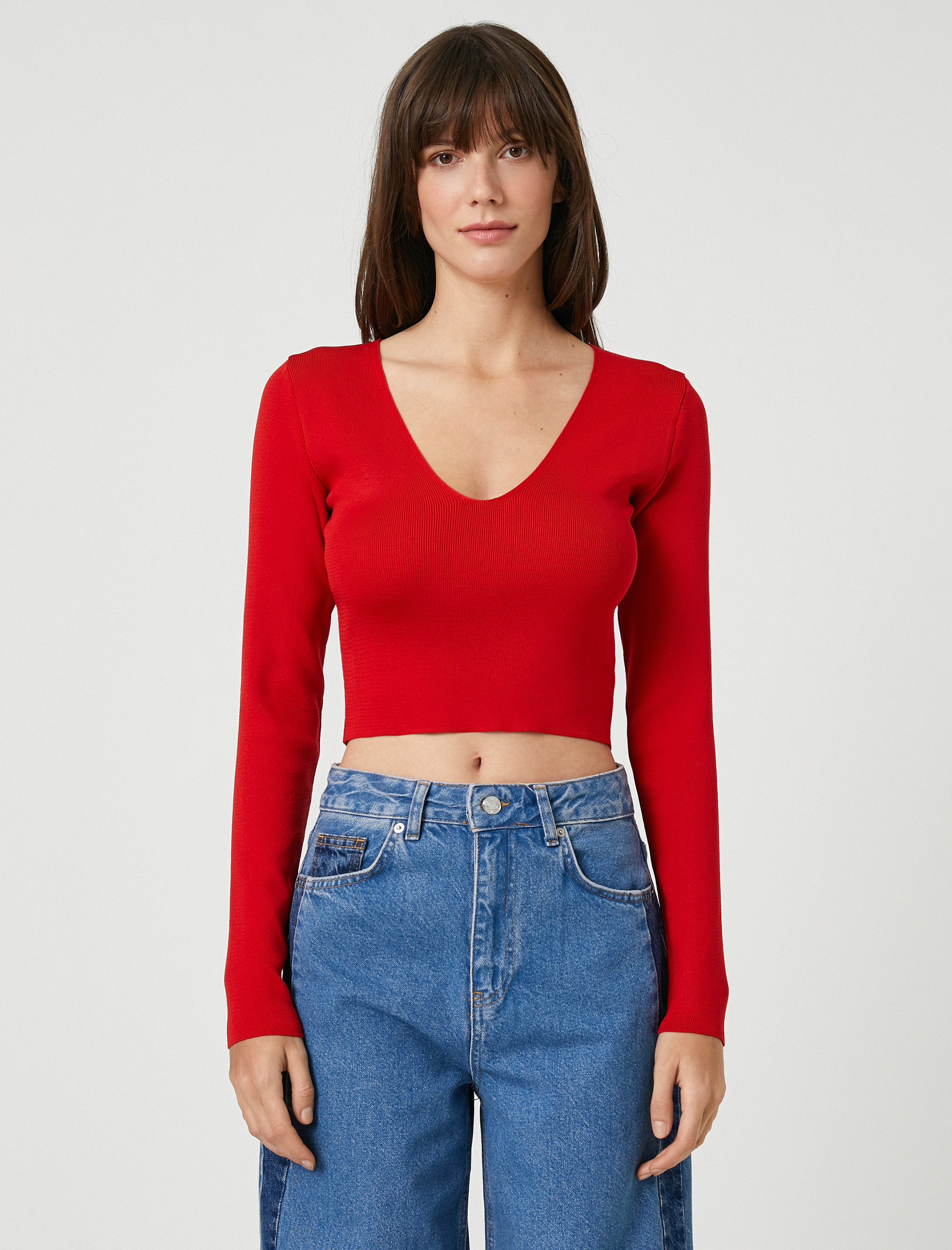   Yumuşak Dokulu Kazak Kısa Kollu Yarım Balıkçı Yaka