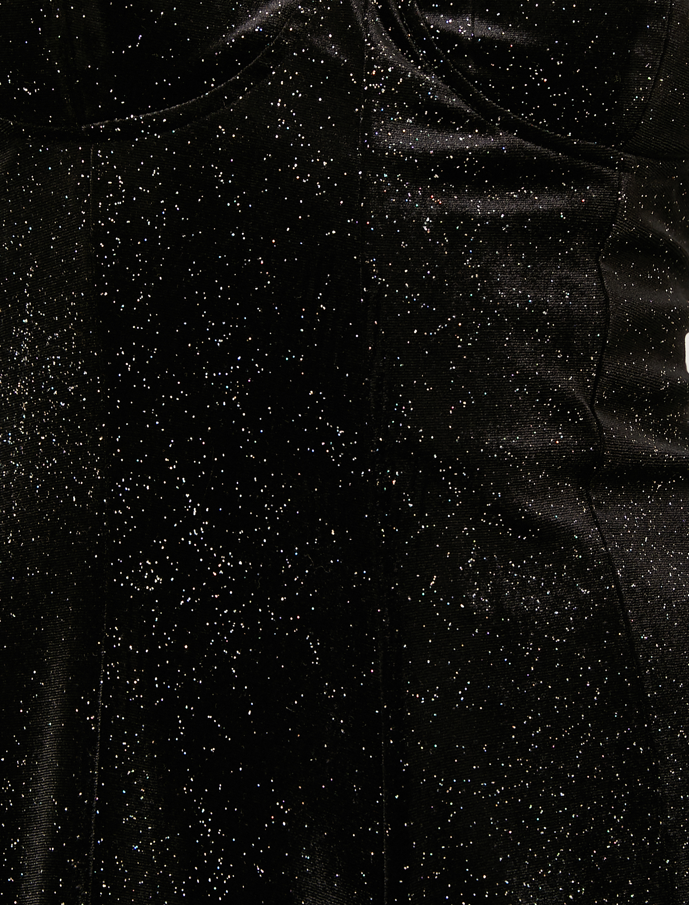   Simli Kadife Mini Elbise Uzun Kollu