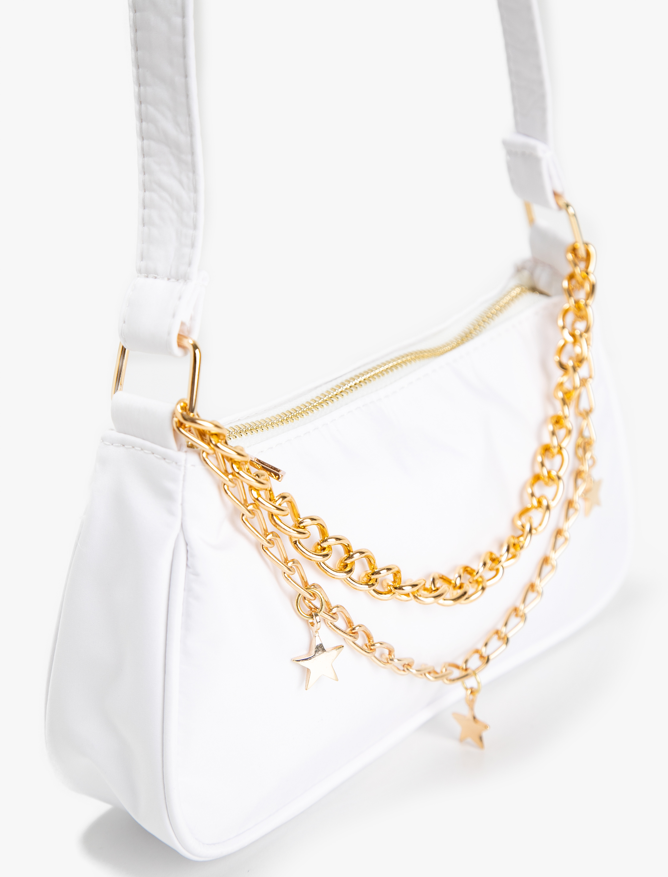  Kadın Baget Çanta Zincir Detaylı Kalpli