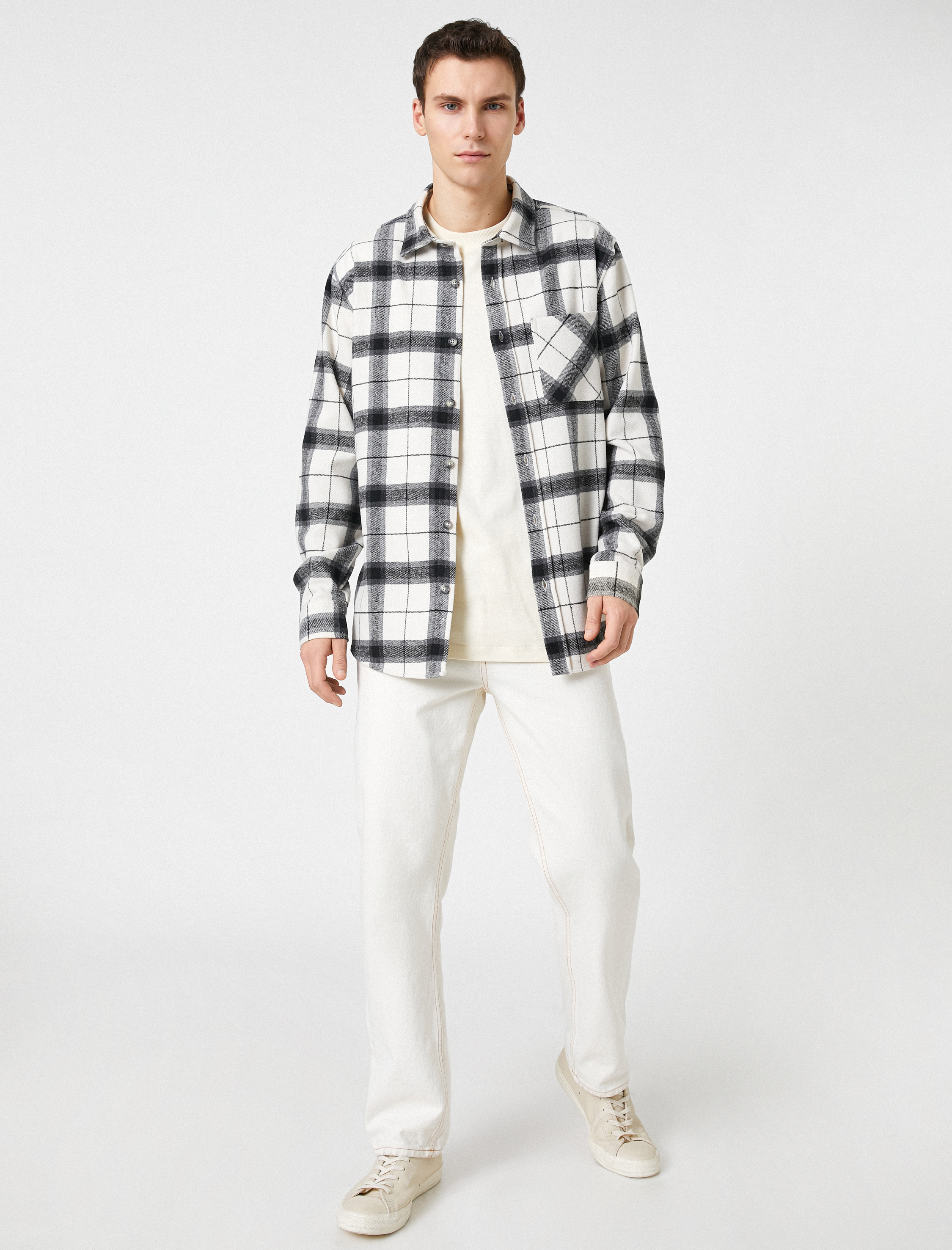   Oduncu Gömleği Klasik Yaka Cep Detaylı Düğmeli