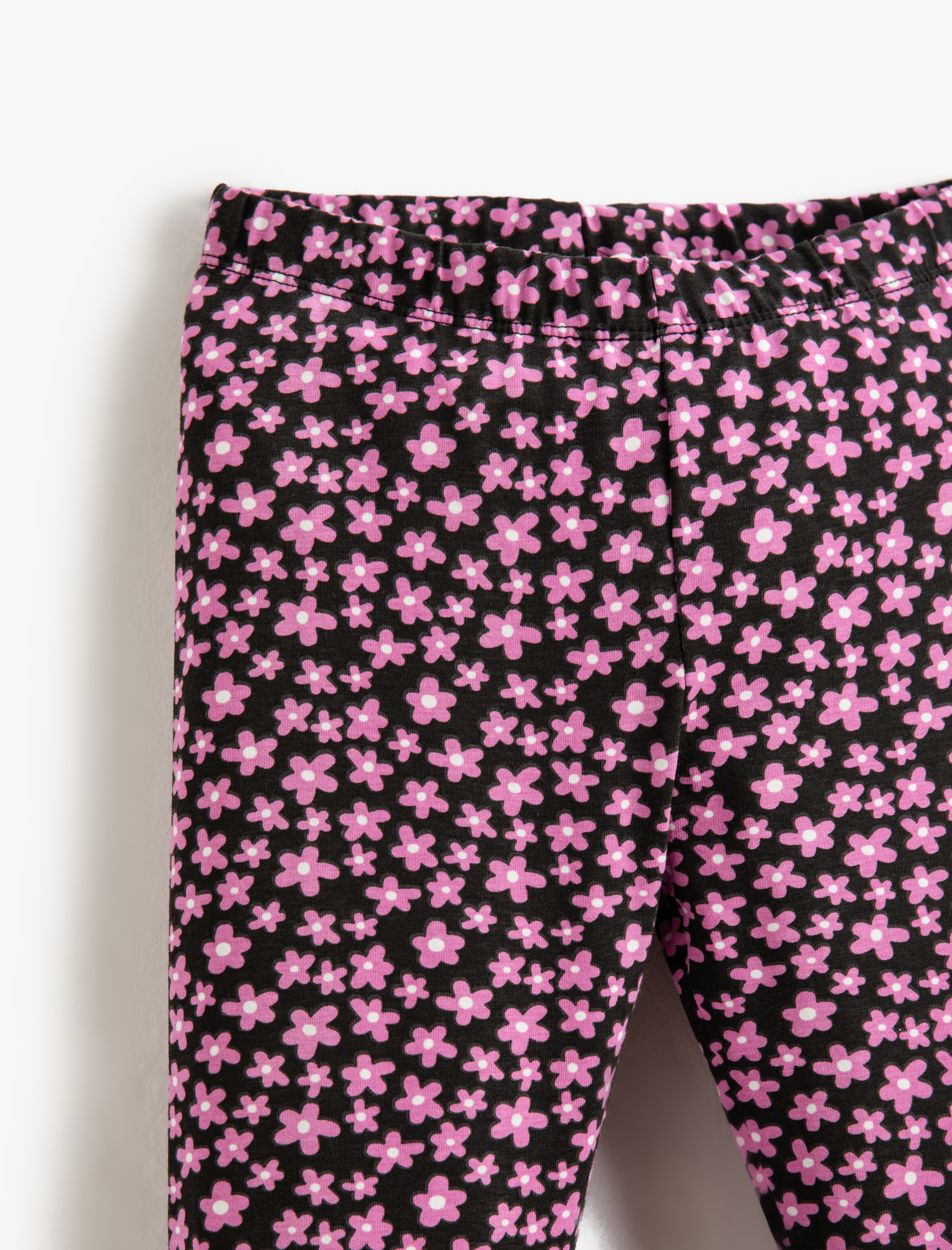  Kız Çocuk Çiçekli Tayt Beli Lastikli