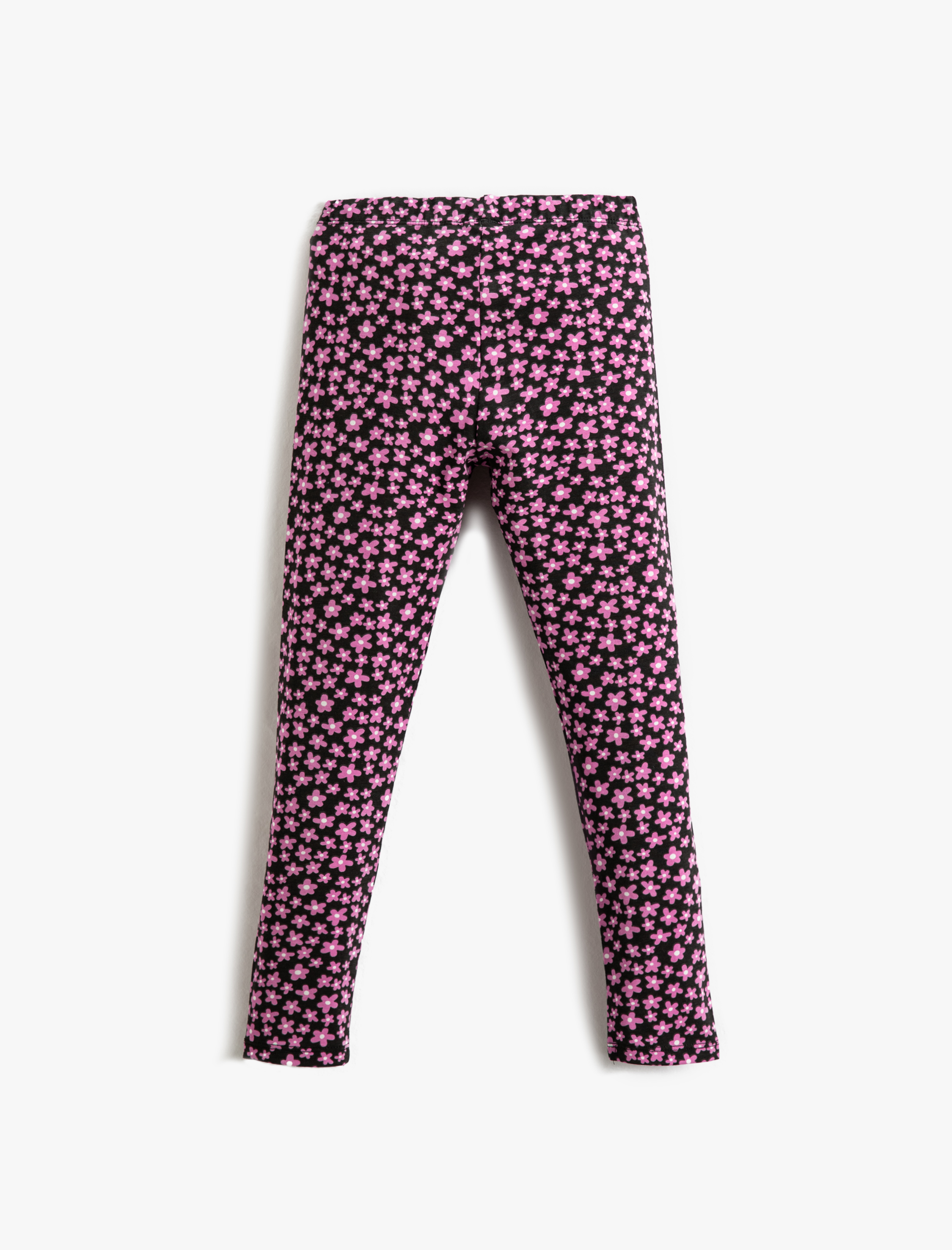  Kız Çocuk Çiçekli Tayt Beli Lastikli