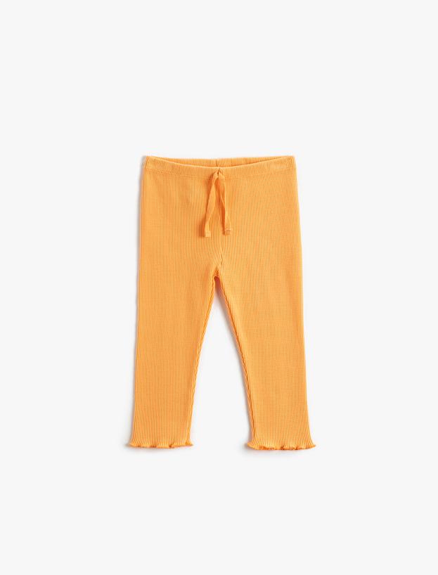  Kız Bebek Fitilli Basic Tayt Beli Lastikli Bağlamalı