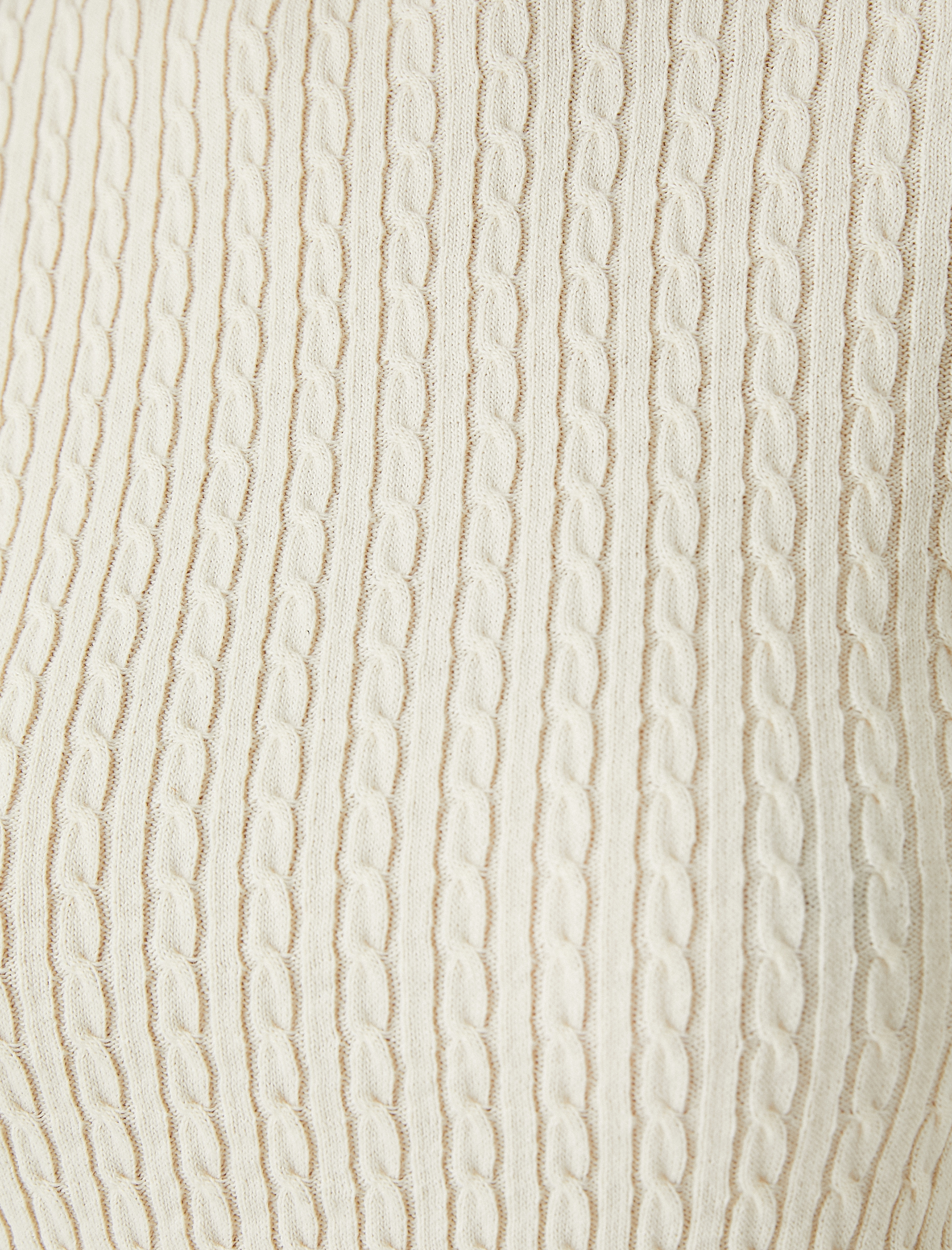   Dik Yaka Kazak Örgü Motifli Kaşmir Dokulu