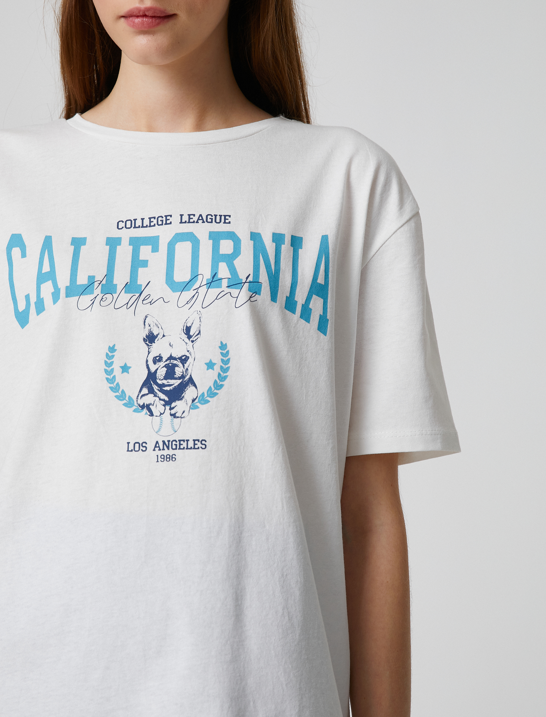   Kolej Tişört Kısa Kollu Bisiklet Yaka Baskılı