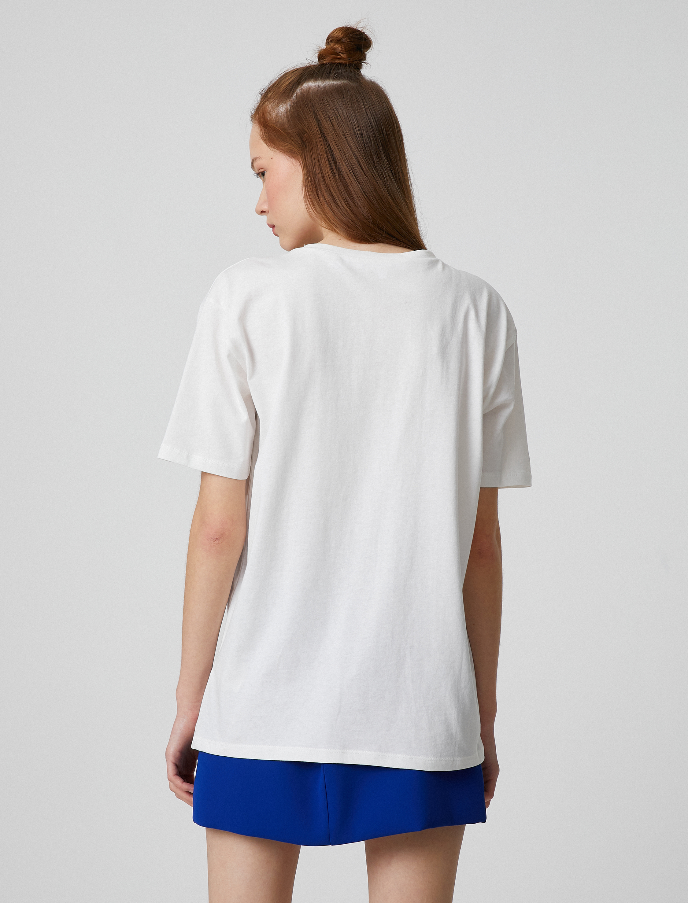   Kolej Tişört Kısa Kollu Bisiklet Yaka Baskılı