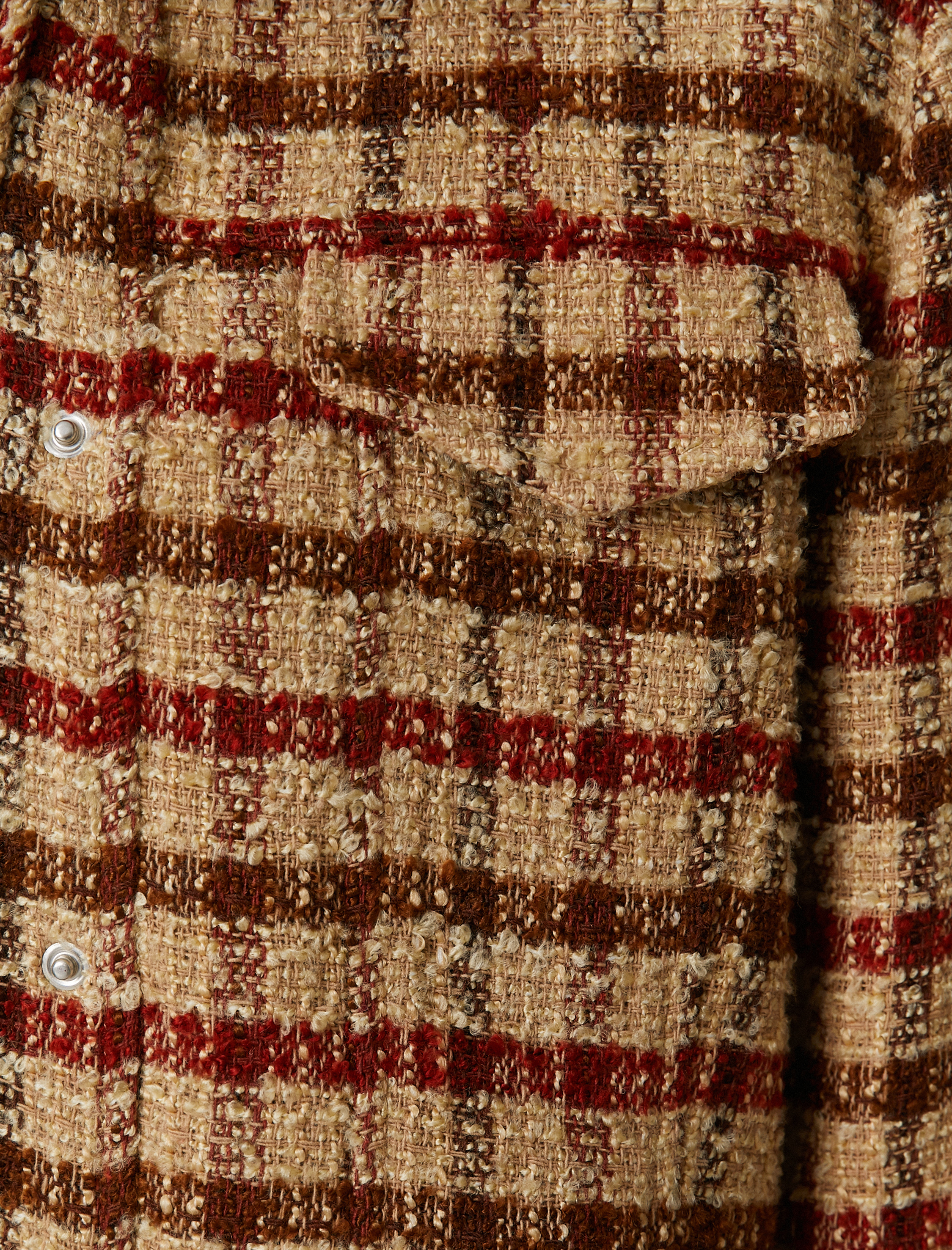   Tüvit Gömlek Ceket Crop Uzun Kollu Kareli