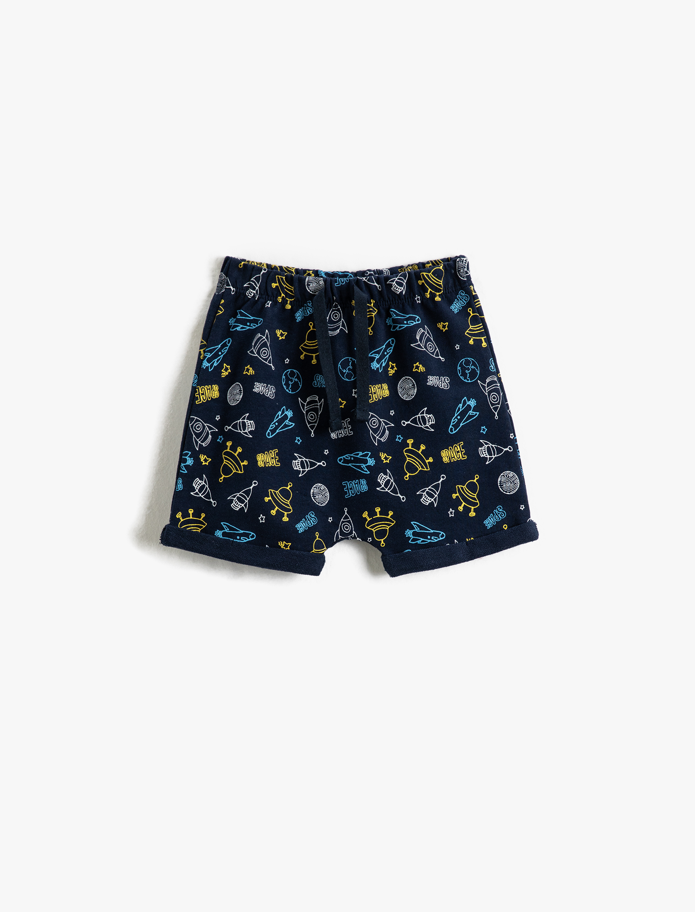  Erkek Bebek Baskılı Beli Bağlamalı Şort