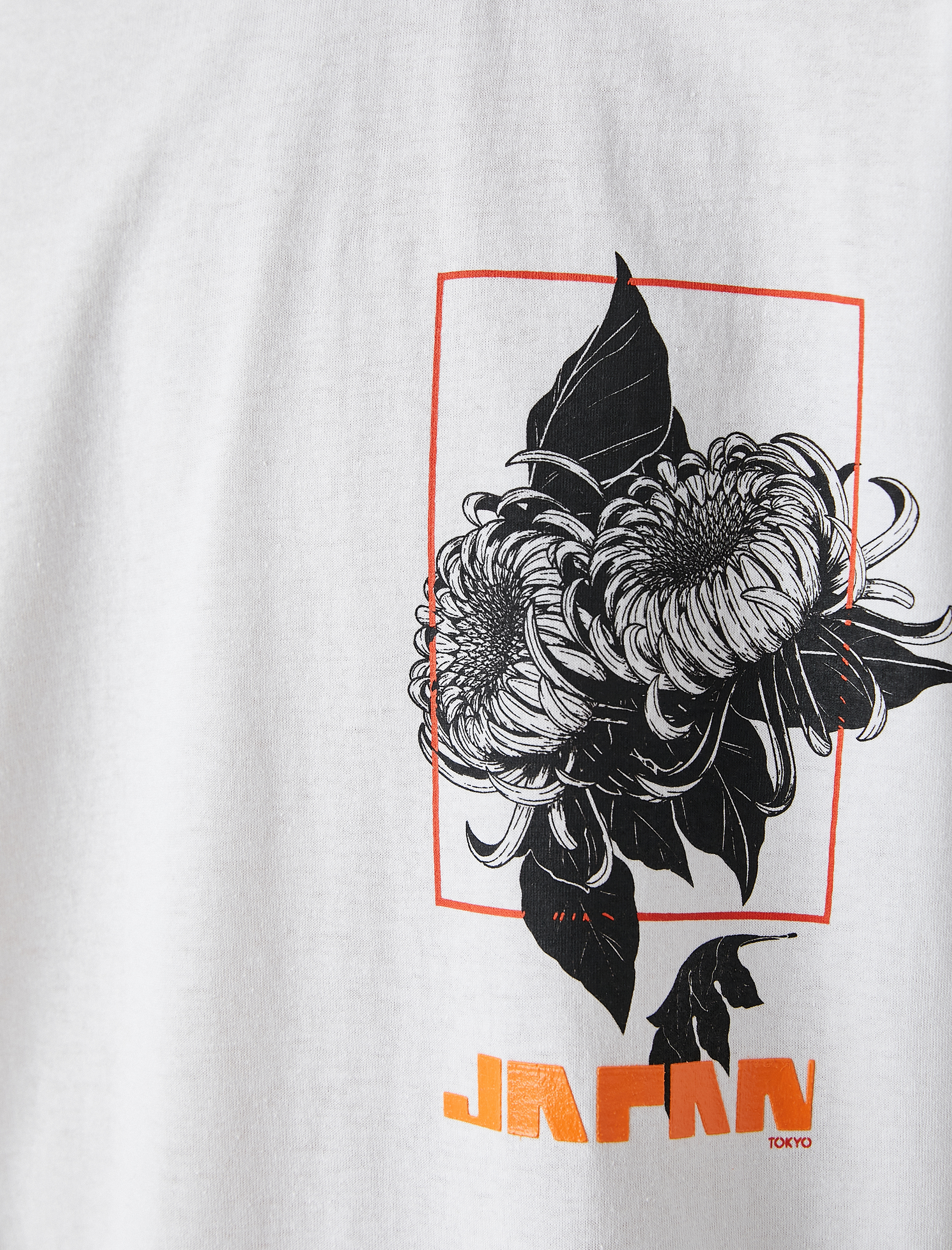   Oversize Tişört Uzakdoğu Baskılı Bisiklet Yaka Kısa Kollu