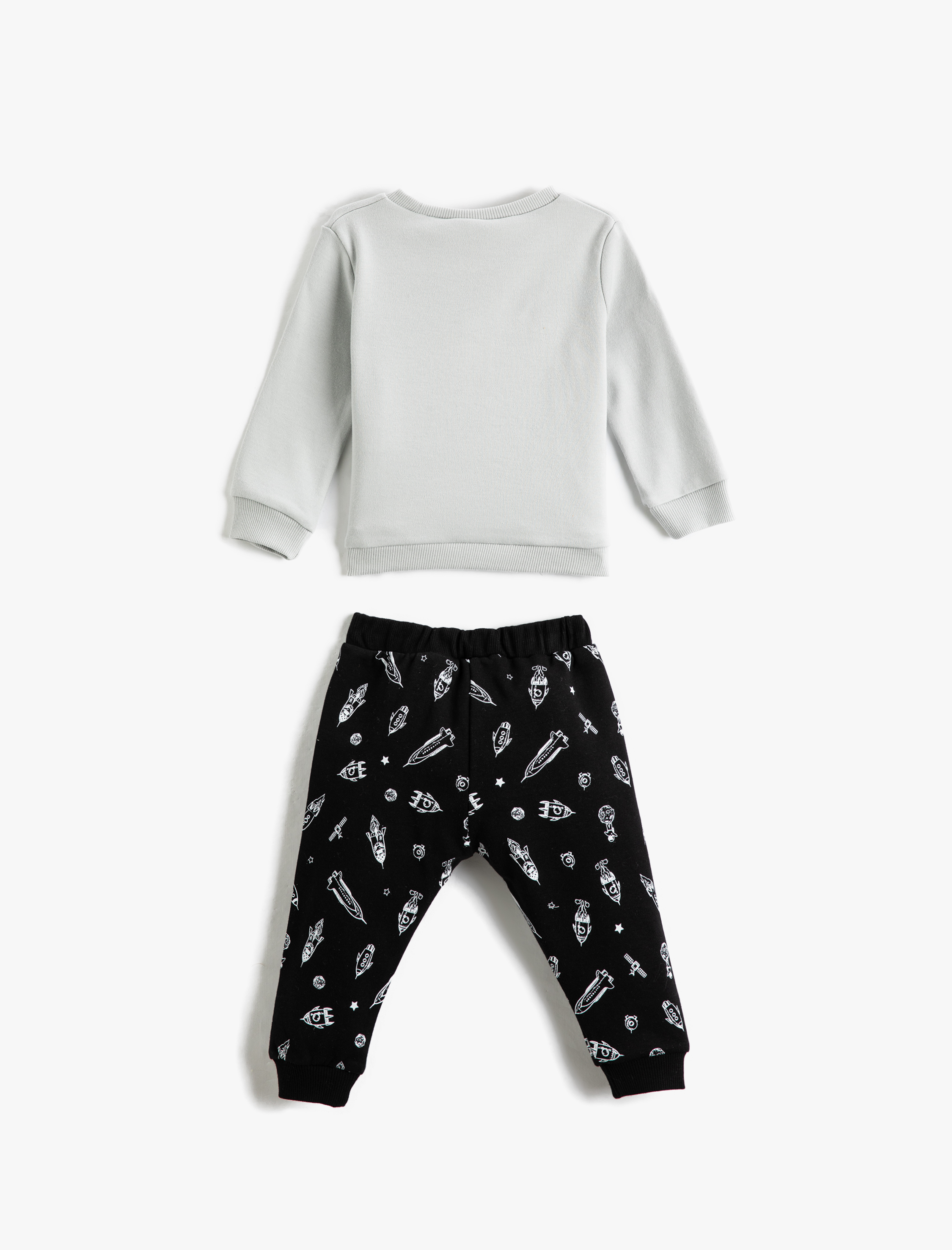  Erkek Bebek 2'li Eşofman Takımı Uzay Temalı Baskılı