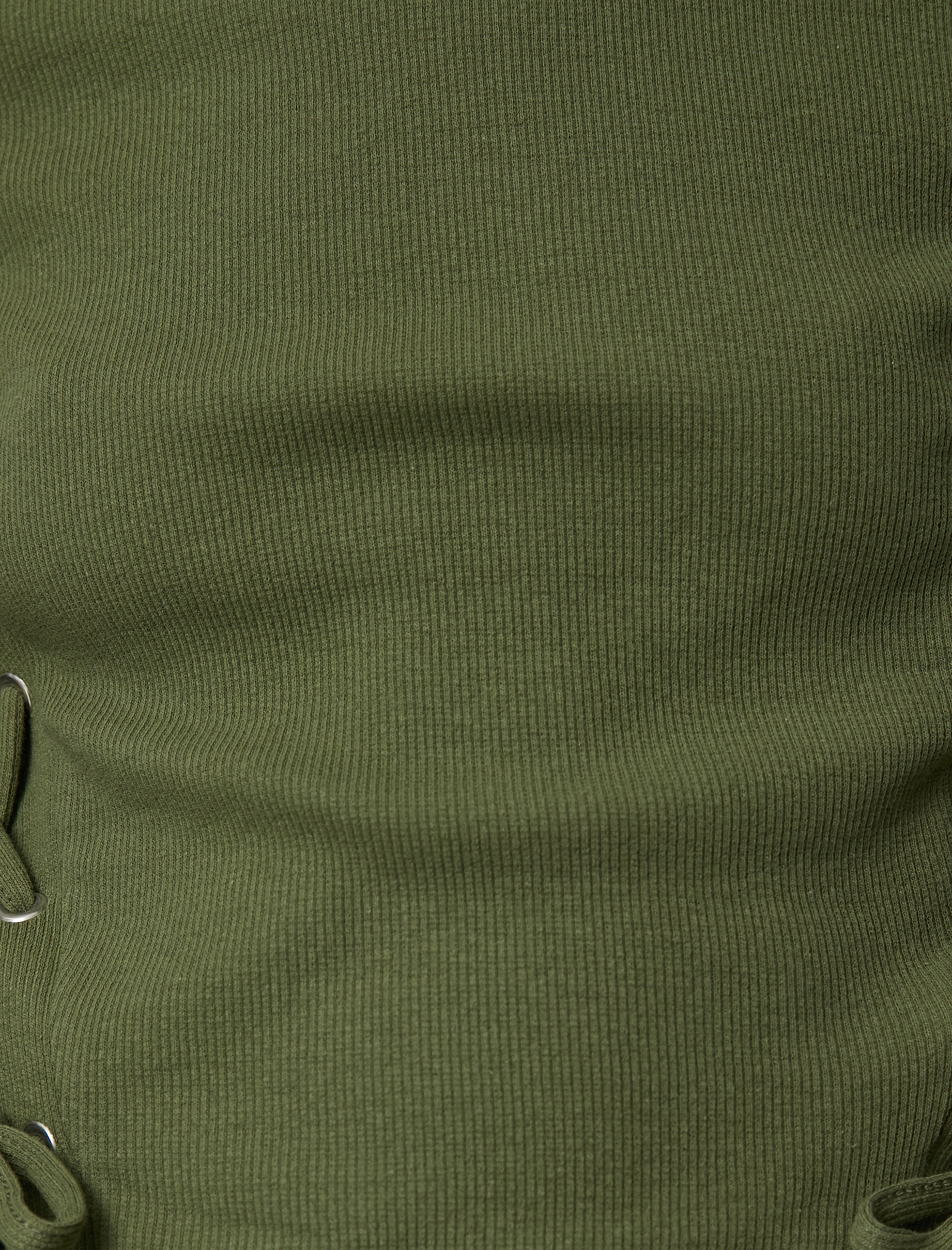   Kısa Kollu Tişört Dik Yaka Yanları Bağlama Detaylı